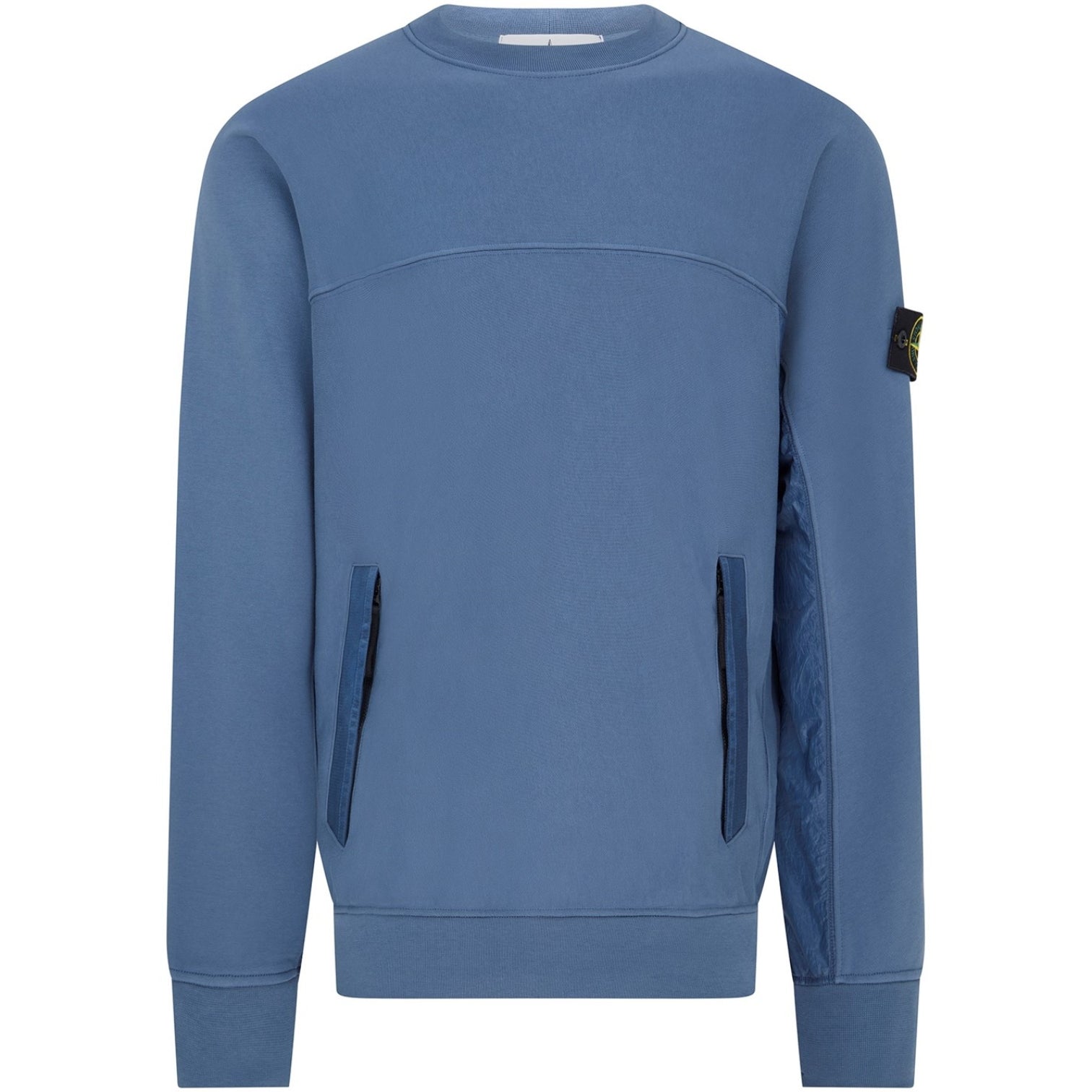 LUXURY HUB STONE ISLAND NYLON FLEECE CREWNECK SWEATSHIRT