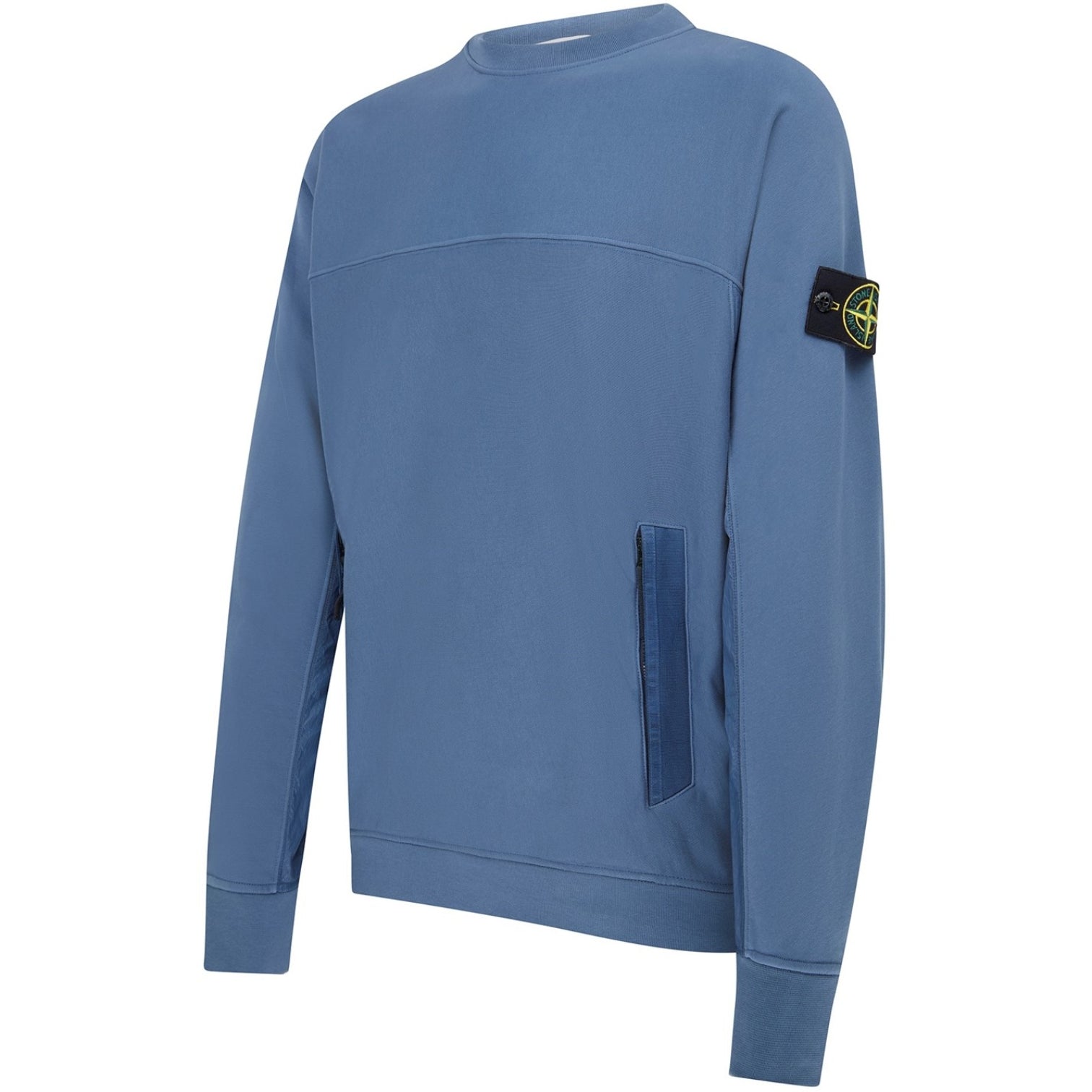 LUXURY HUB STONE ISLAND NYLON FLEECE CREWNECK SWEATSHIRT