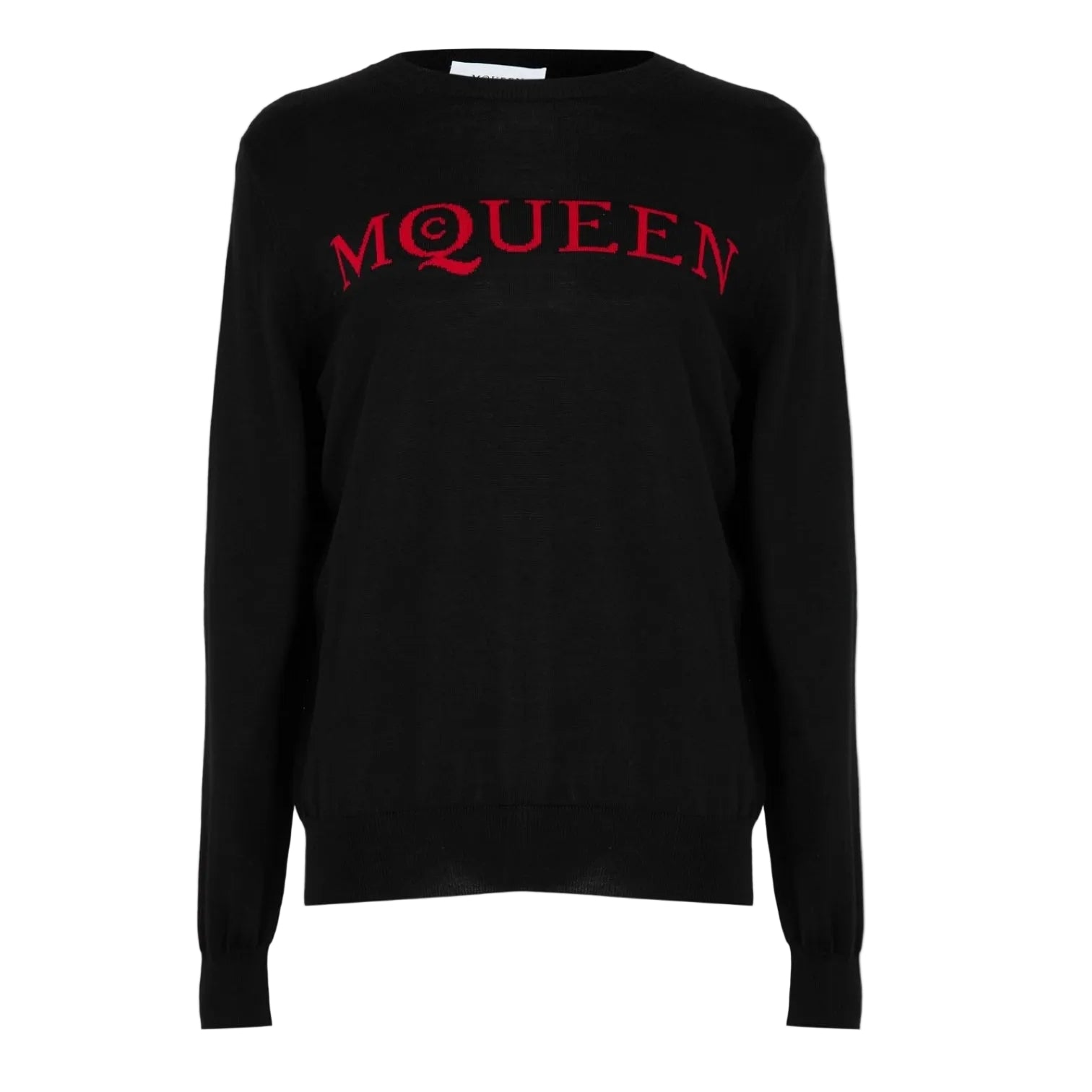 LUXURY HUB ALEXANDER MCQUEEN MEN'S ALEX FLOCK CREW SWEATSHIRT