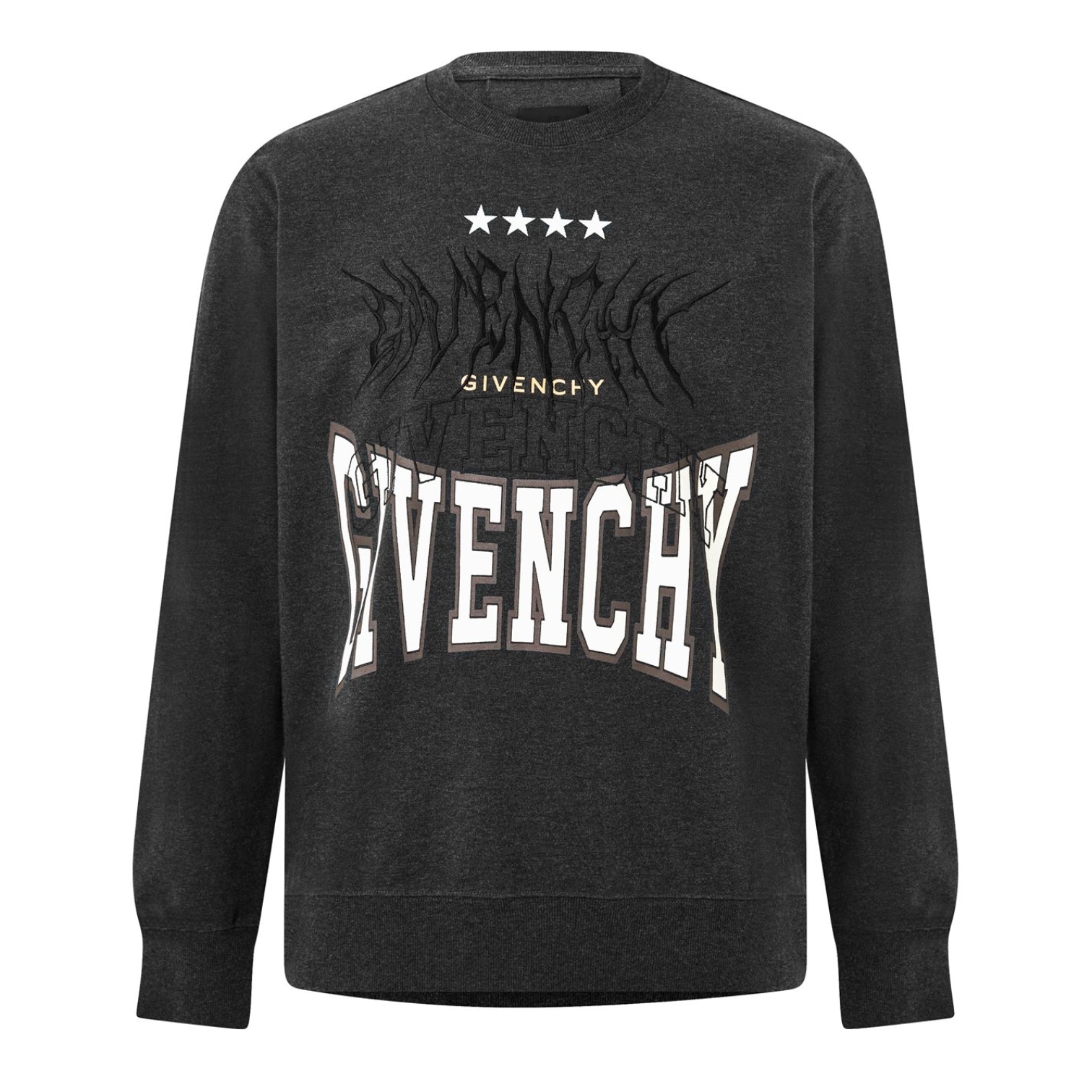 LUXURY HUB GIVENCHY CHARCOAL COLLEGE LOGO SWEATSHIRT