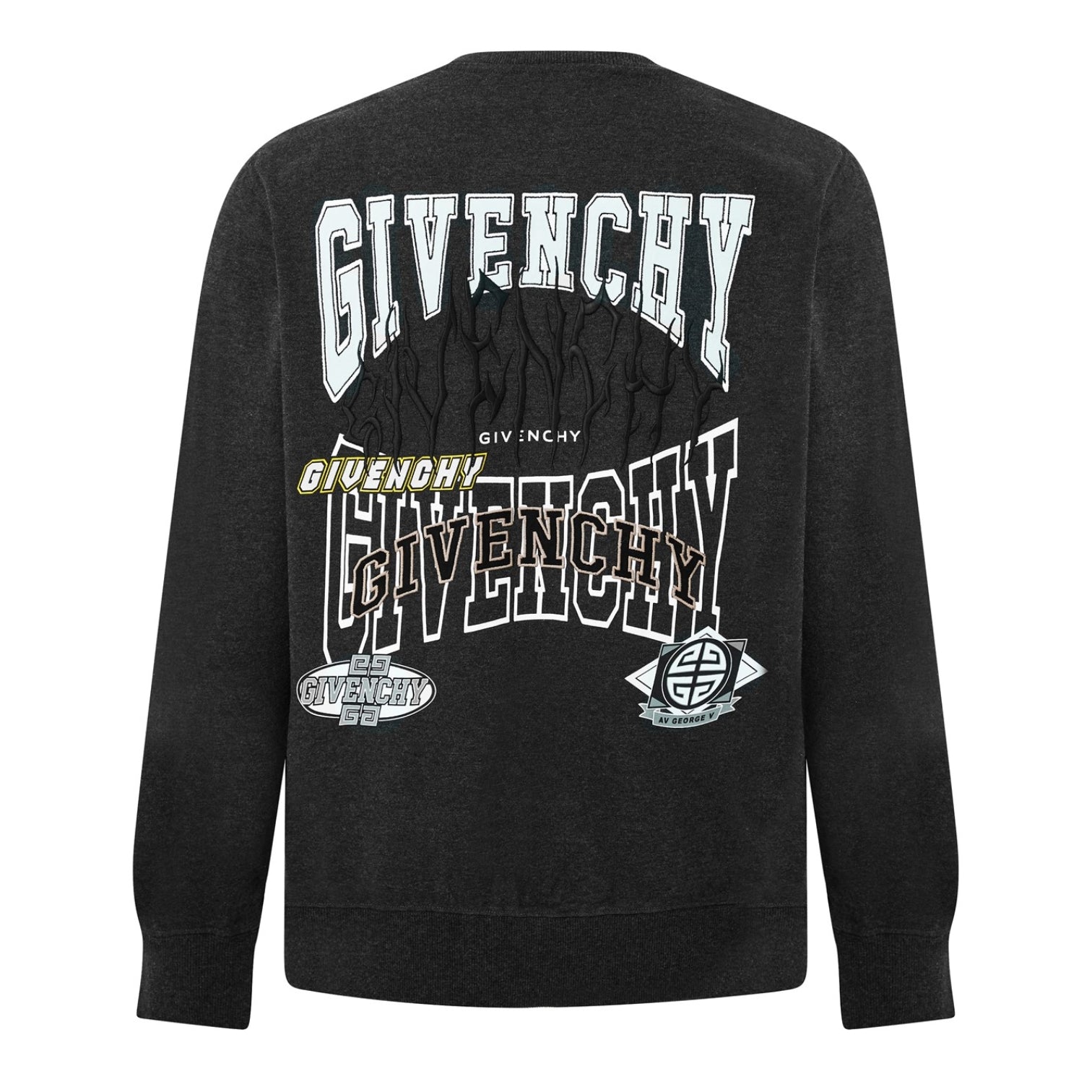 LUXURY HUB GIVENCHY CHARCOAL COLLEGE LOGO SWEATSHIRT