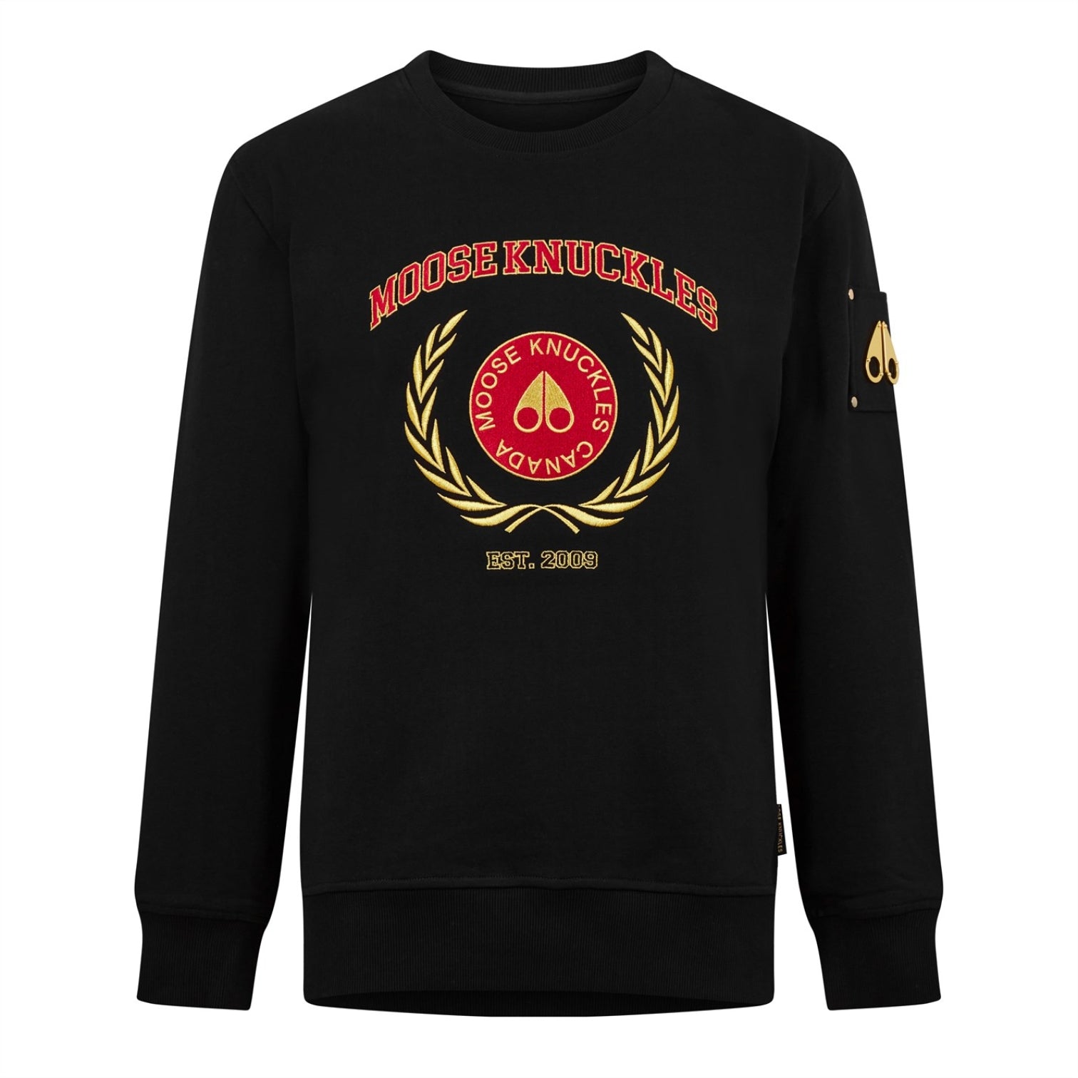 LUXURY HUB MOOSE KNUCKLES GOLD COOLEDGE CREW SWEATSHIRT