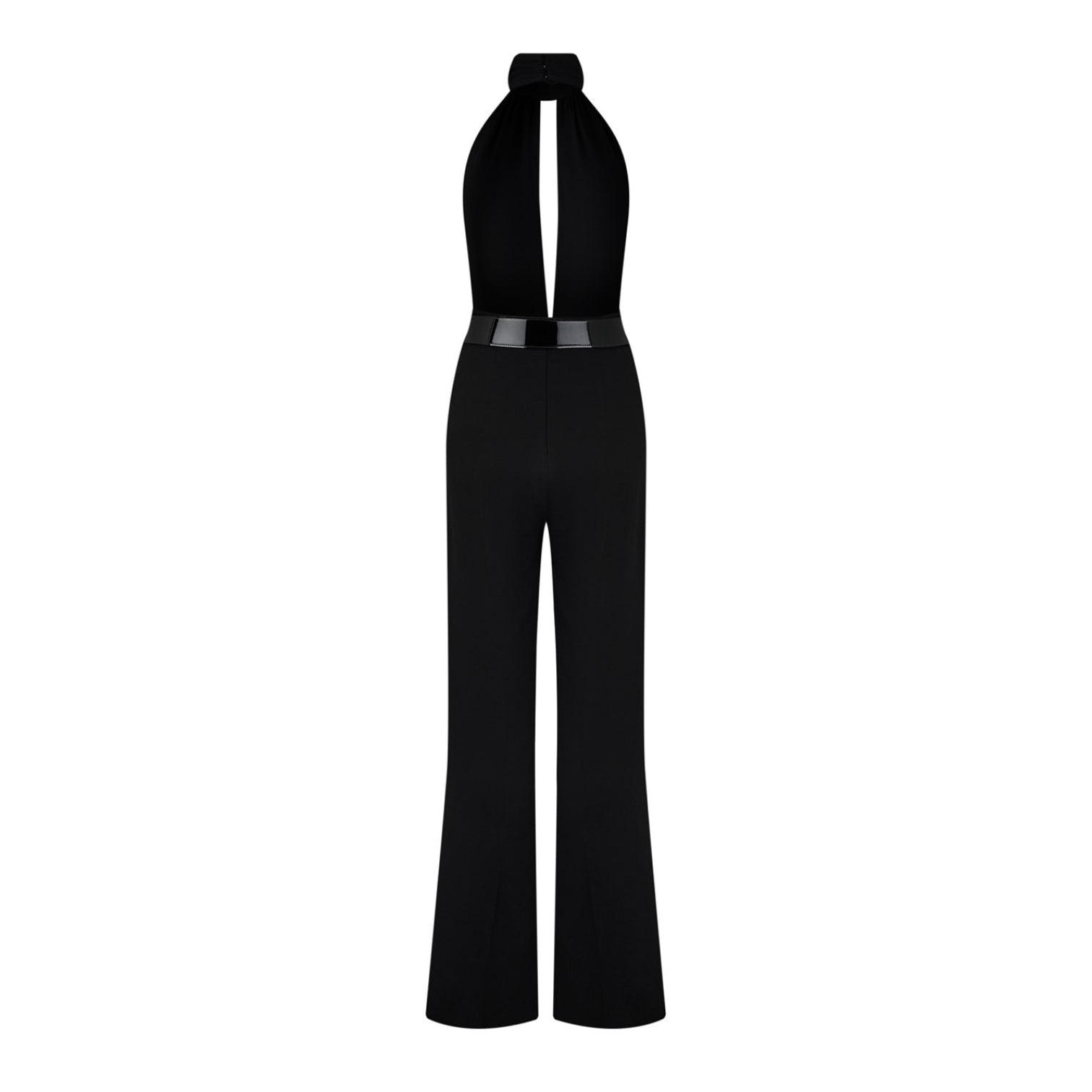 LUXURY HUB TOM FORD HALTERNECK JUMPSUIT WITH LEATHER BELT