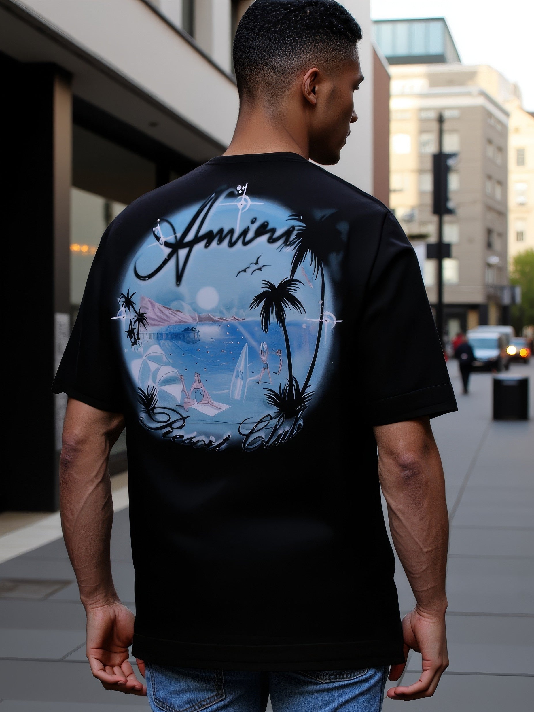 LUXURY HUB AMIRI AIRBRUSH OS TEE