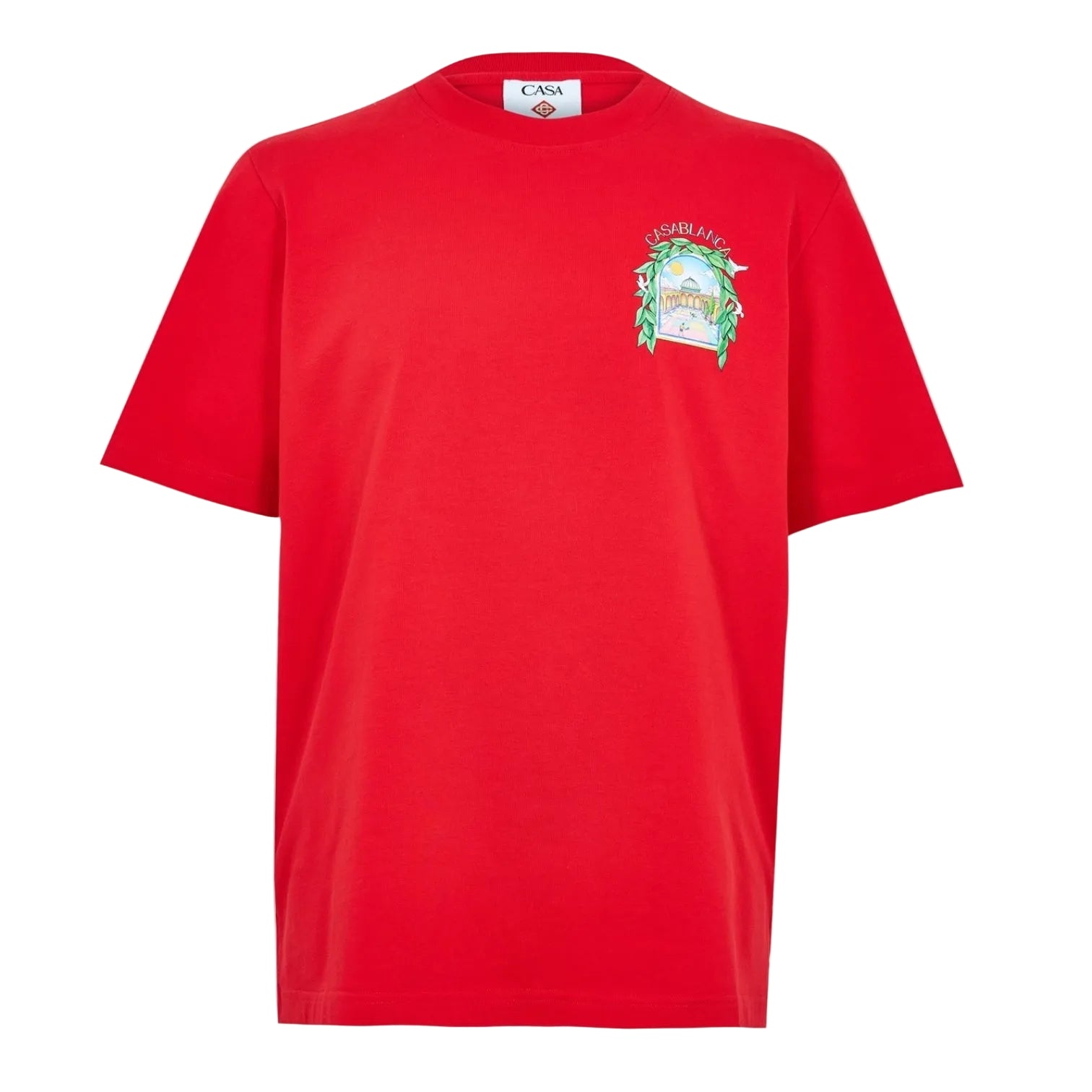 LUXURY HUB CASABLANCA MEN'S GRAPHIC COTTON L'ARCHE TENNIS CLUB TEE