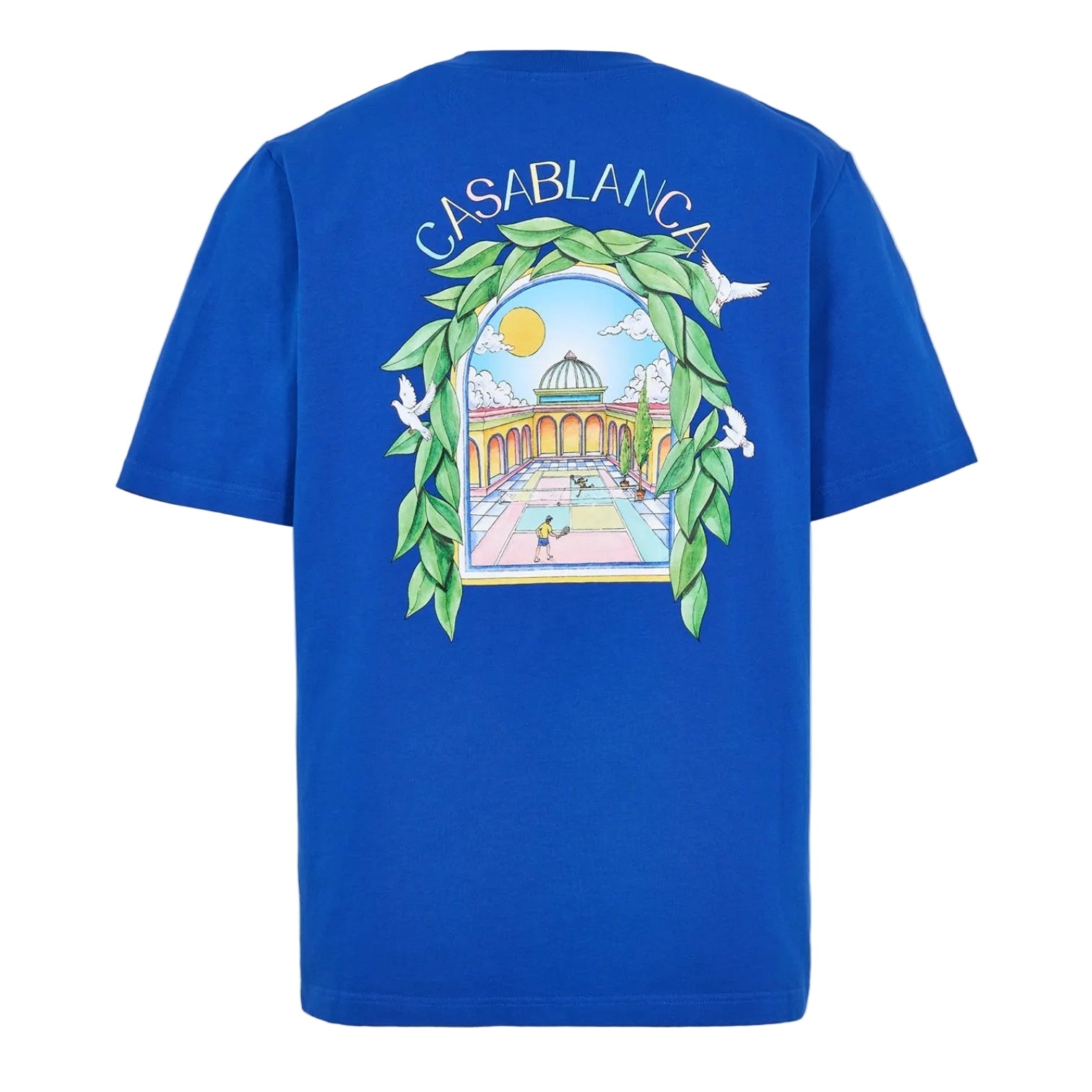 LUXURY HUB CASABLANCA MEN'S GRAPHIC COTTON L'ARCHE TENNIS CLUB TEE