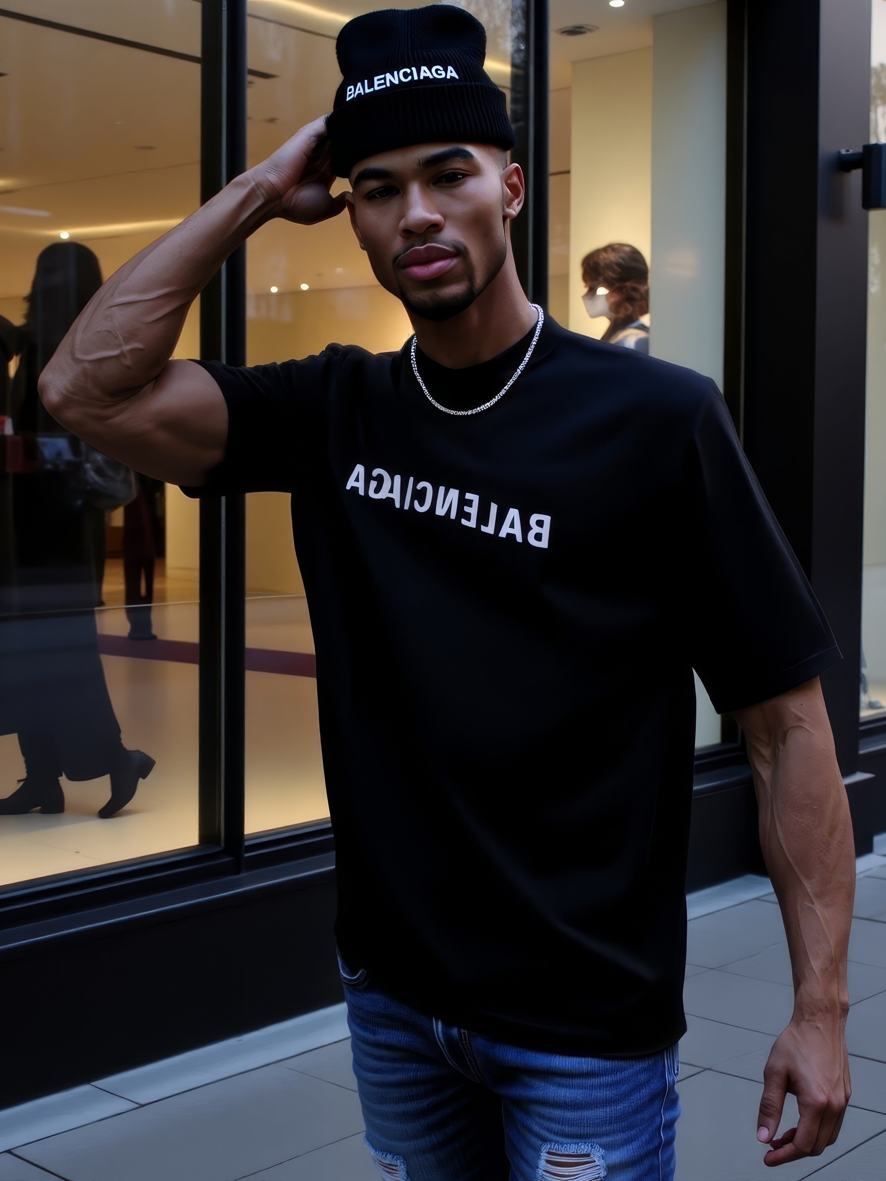 LUXURY HUB BALENCIAGA REVERSED LOGO TEE
