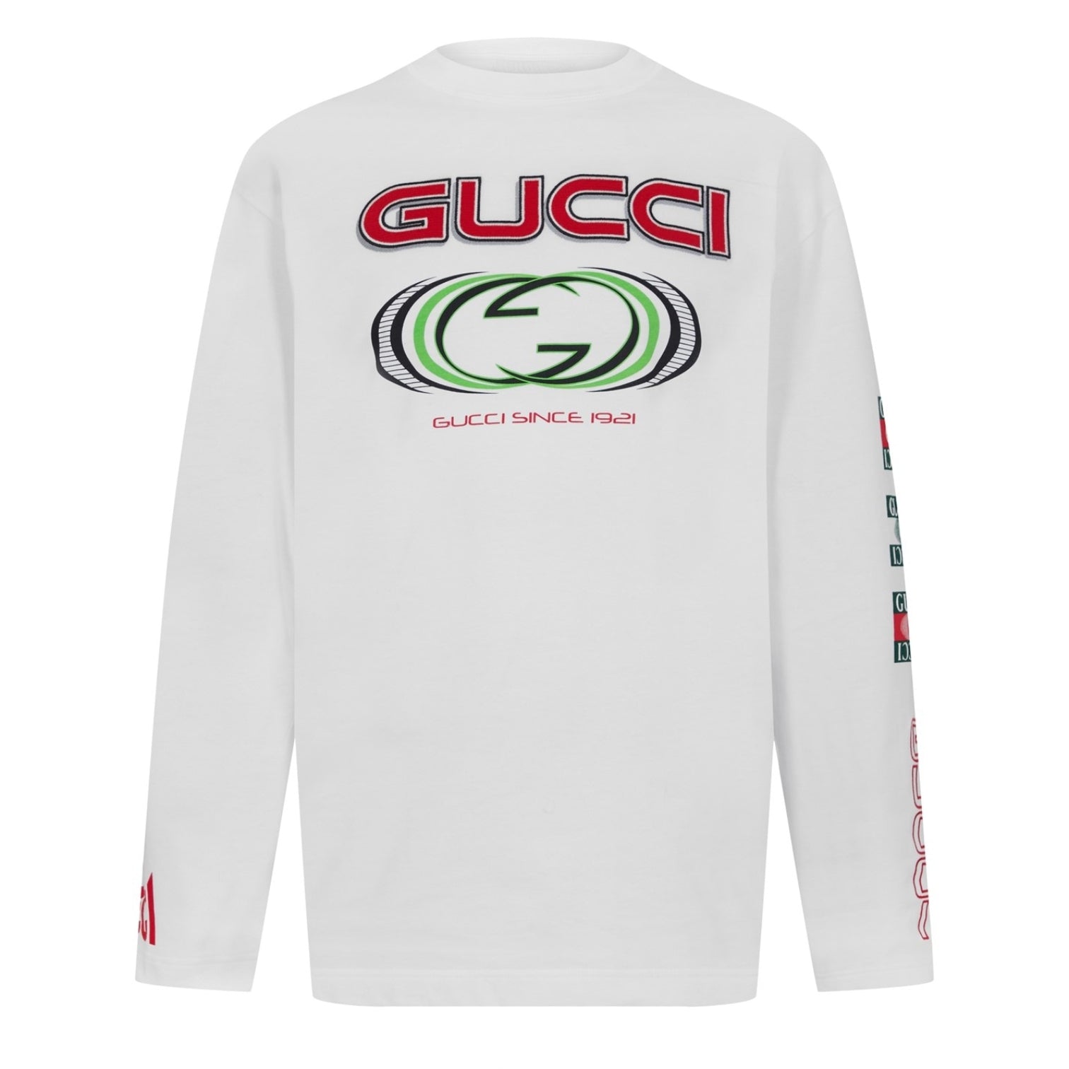 LUXURY HUB GUCCI LOGO PRINT LONG SLEEVE TEE