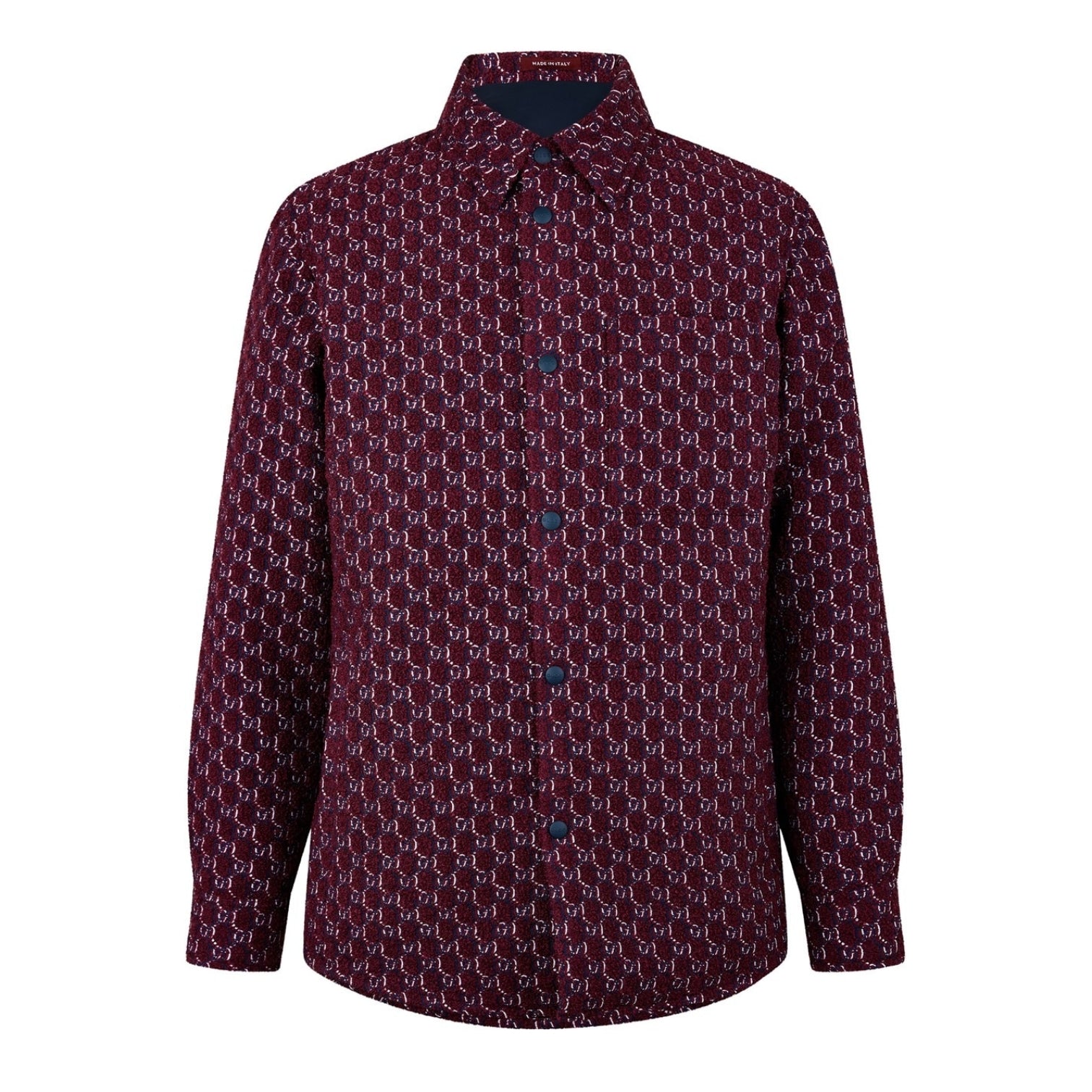 LUXURY HUB GUCCI BOUCLE JACQUARD SHIRT WITH GG SHADOW