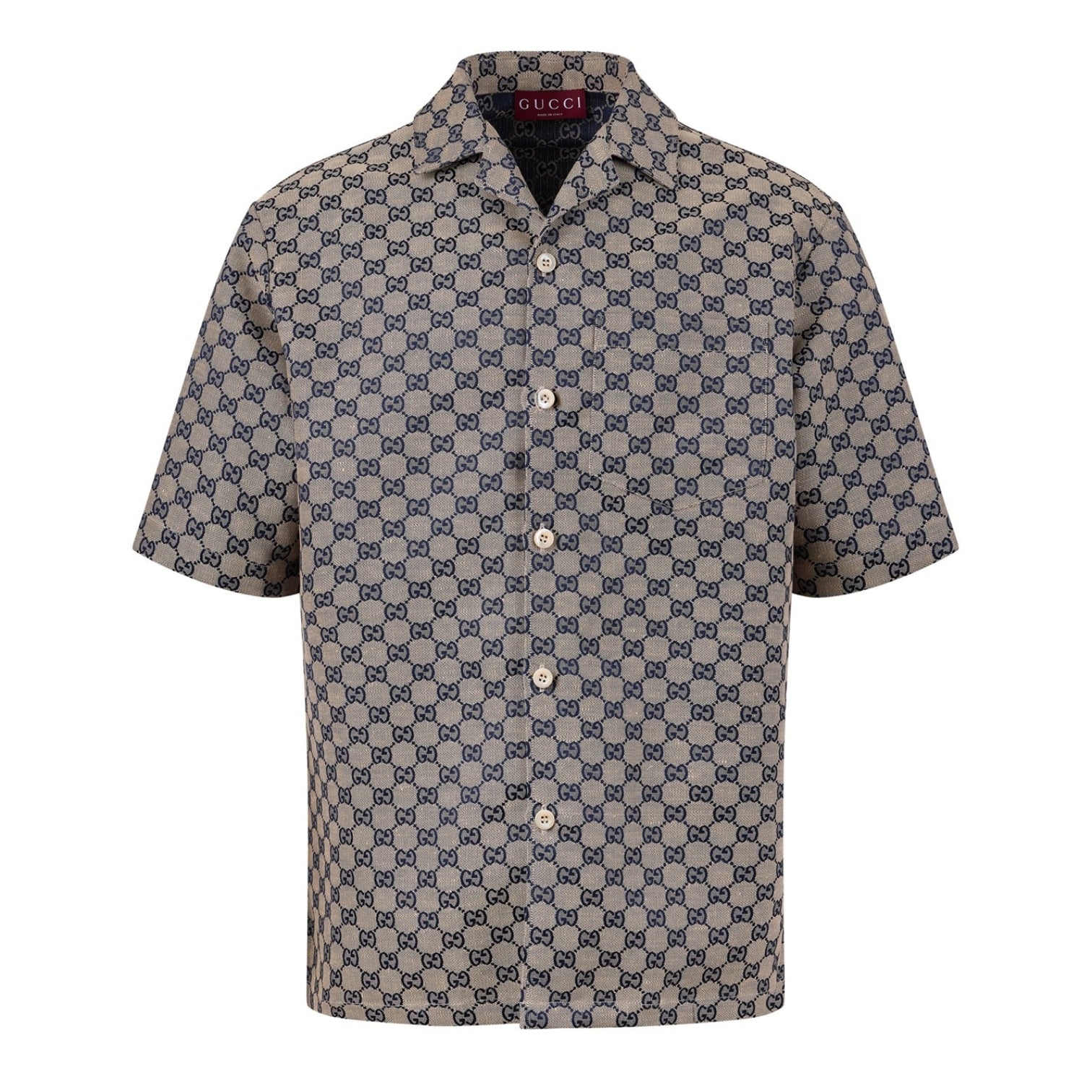 LUXURY HUB GUCCI GG LINEN BLEND CANVAS SHIRT