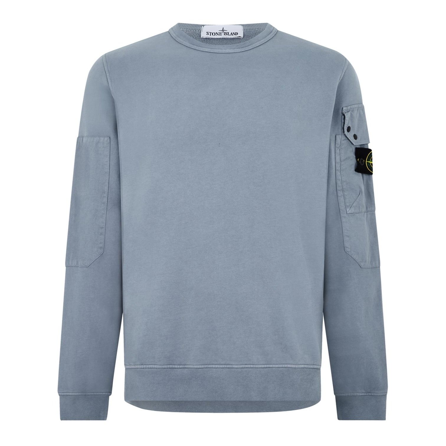 LUXURY HUB STONE ISLAND CREWNECK POCKET SWEATSHIRT