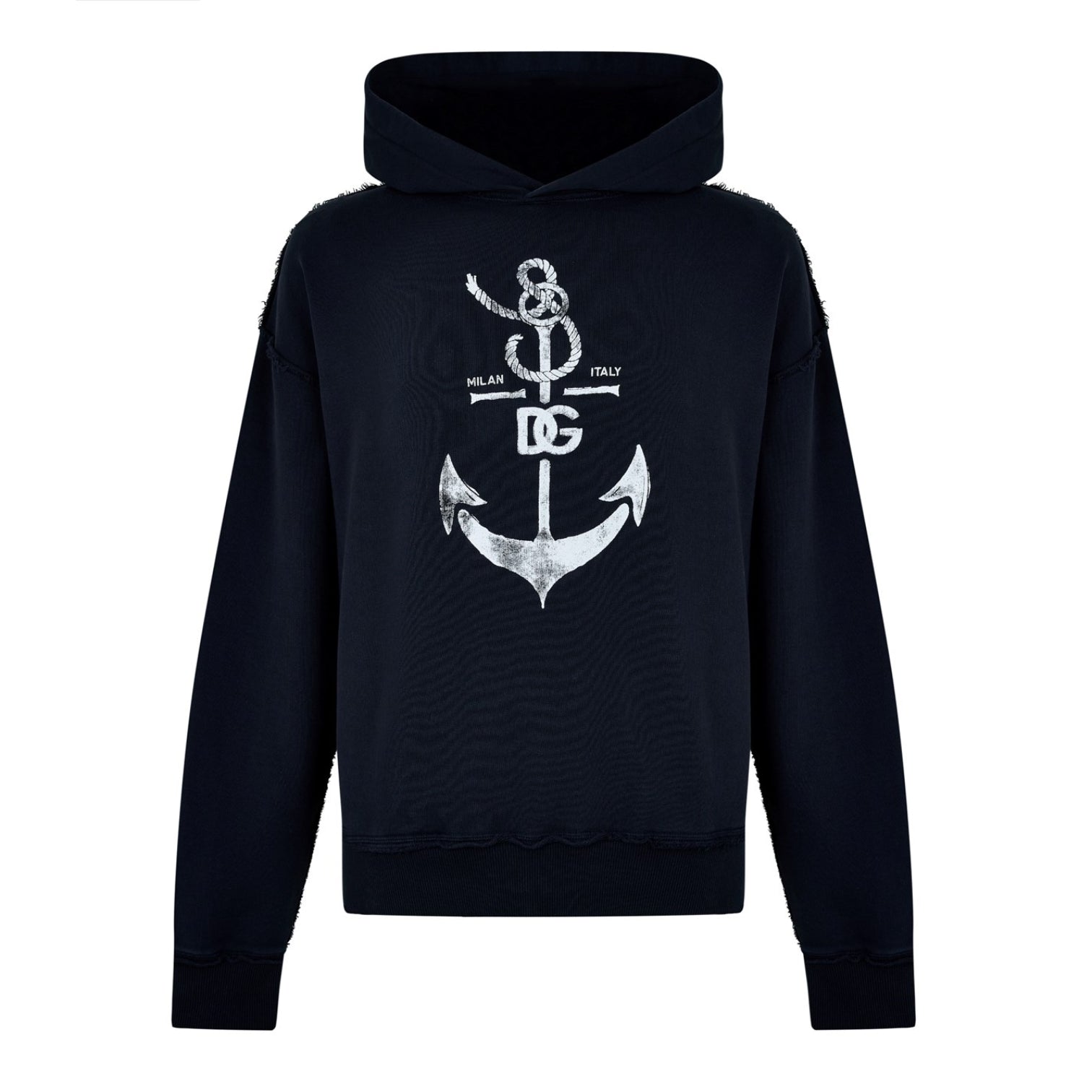 LUXURY HUB DOLCE AND GABBANA MARINA PRINT HOODED SWEATSHIRT