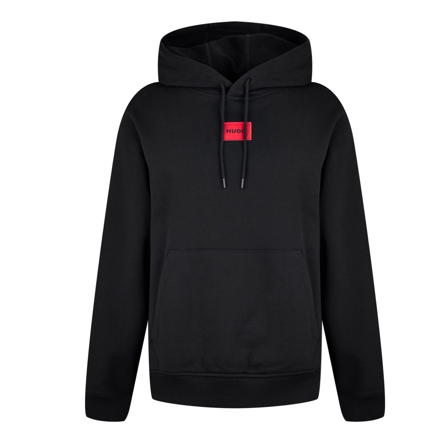 LUXURY HUB HUGO LOGO LABEL COTTON TERRY HOODIE