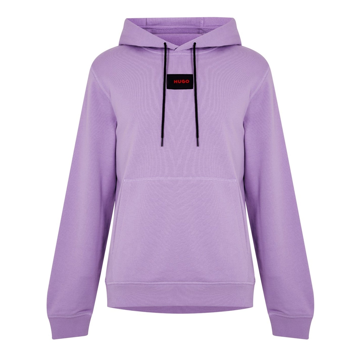 LUXURY HUB HUGO LOGO LABEL COTTON TERRY HOODIE