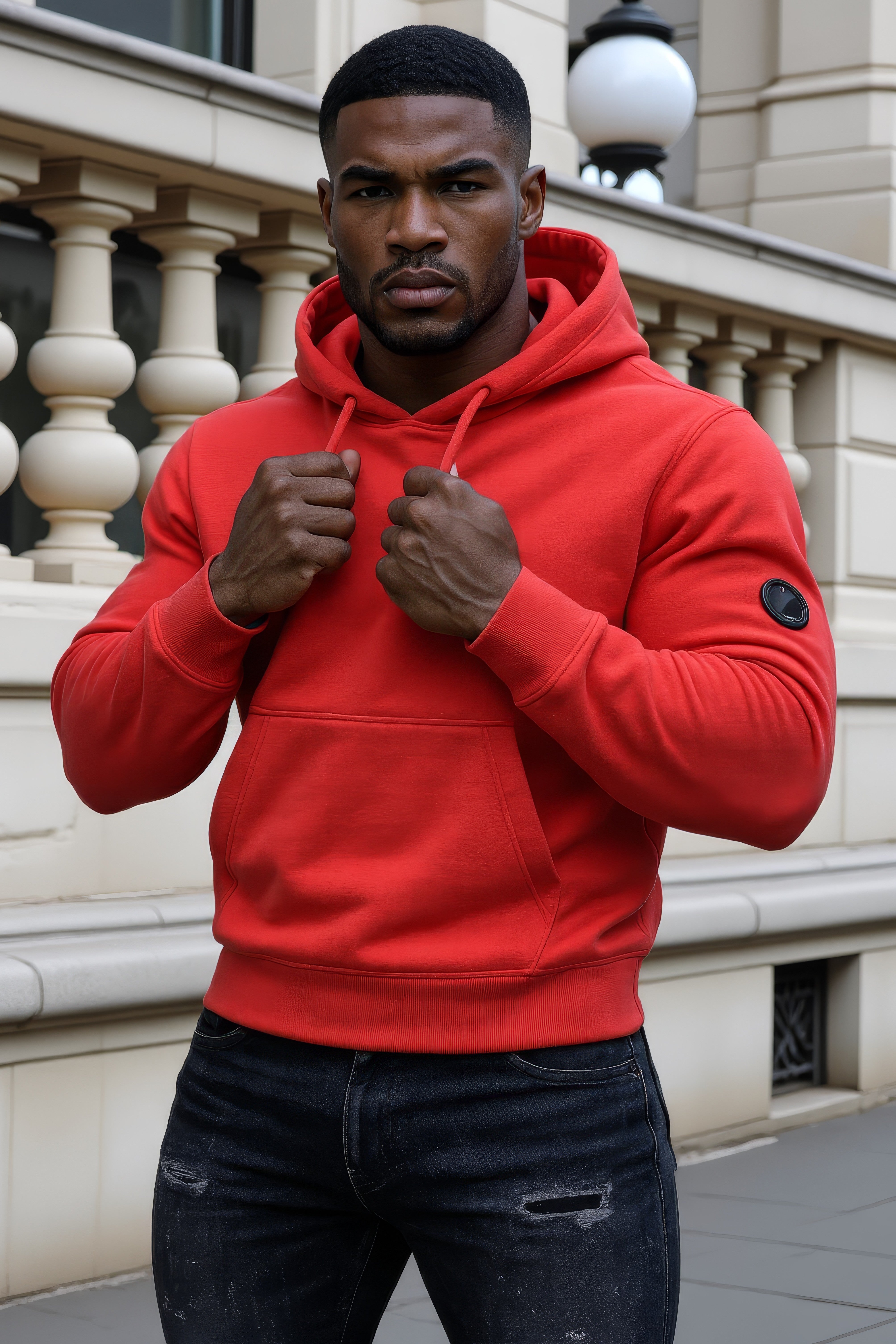 LUXURY HUB CP COMPANY DIAGONAL RAISED FLEECE HOODIE