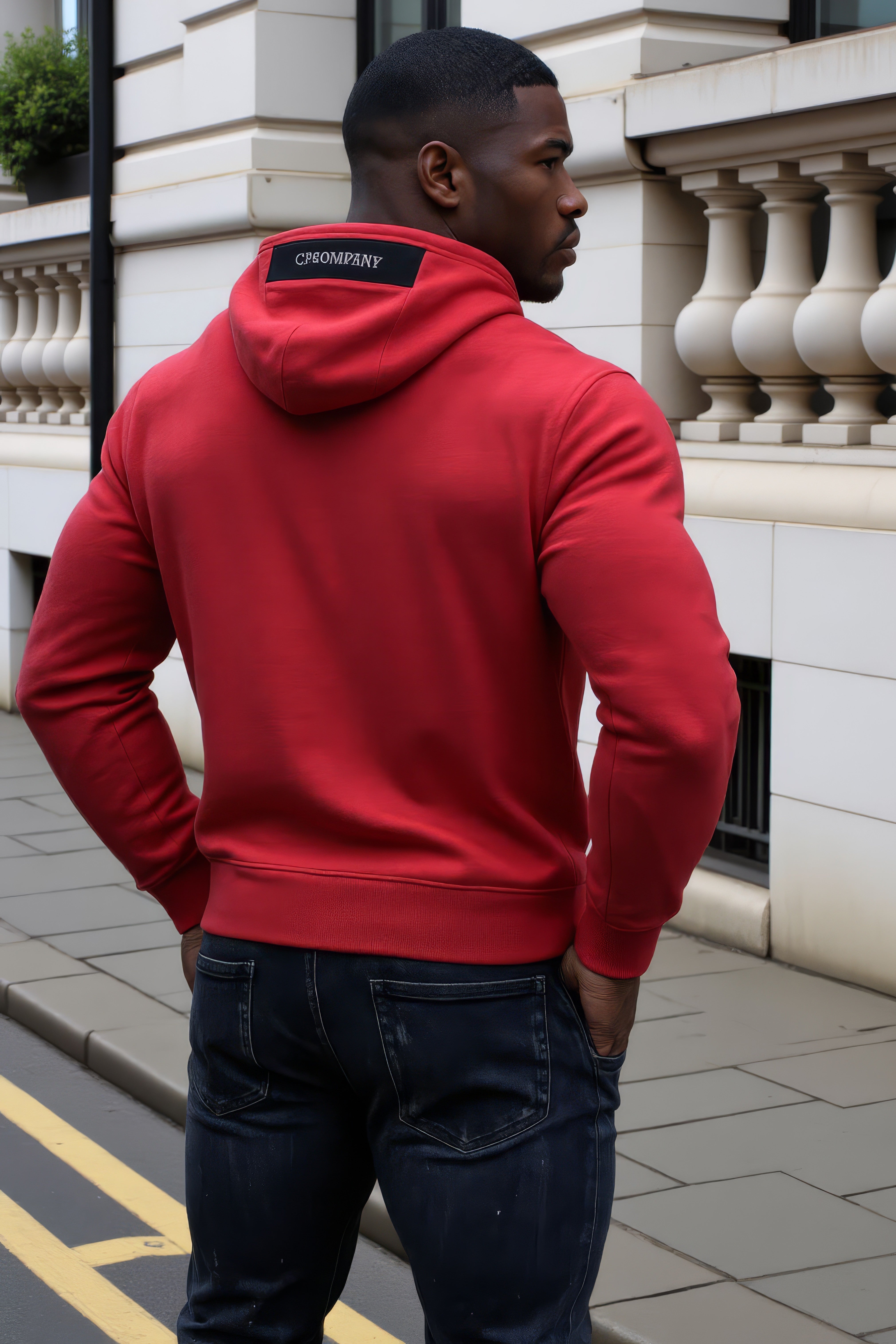 LUXURY HUB CP COMPANY DIAGONAL RAISED FLEECE HOODIE