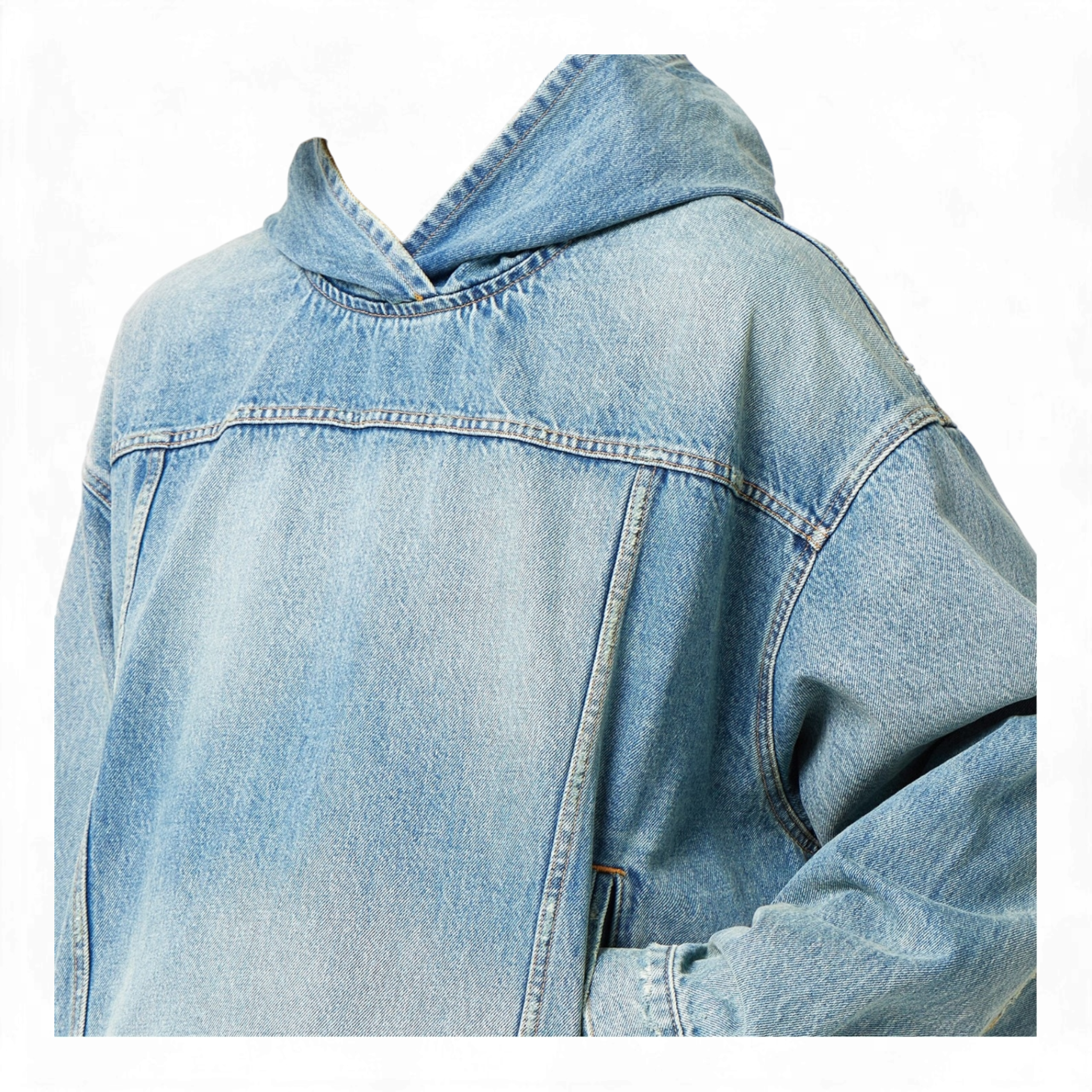 LUXURY HUB BALENCIAGA OVERSIZED DENIM OTH HOODIE