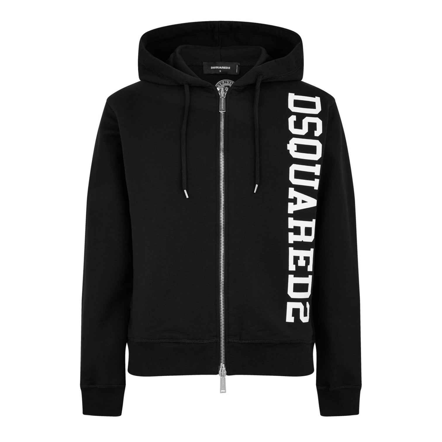 LUXURY HUB DSQUARED2 LOGO PRINT ZIP HOODIE