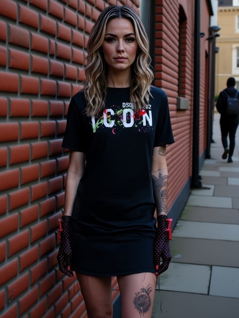 LUXURY HUB DSQUARED2 ICON SPLAT DRESS