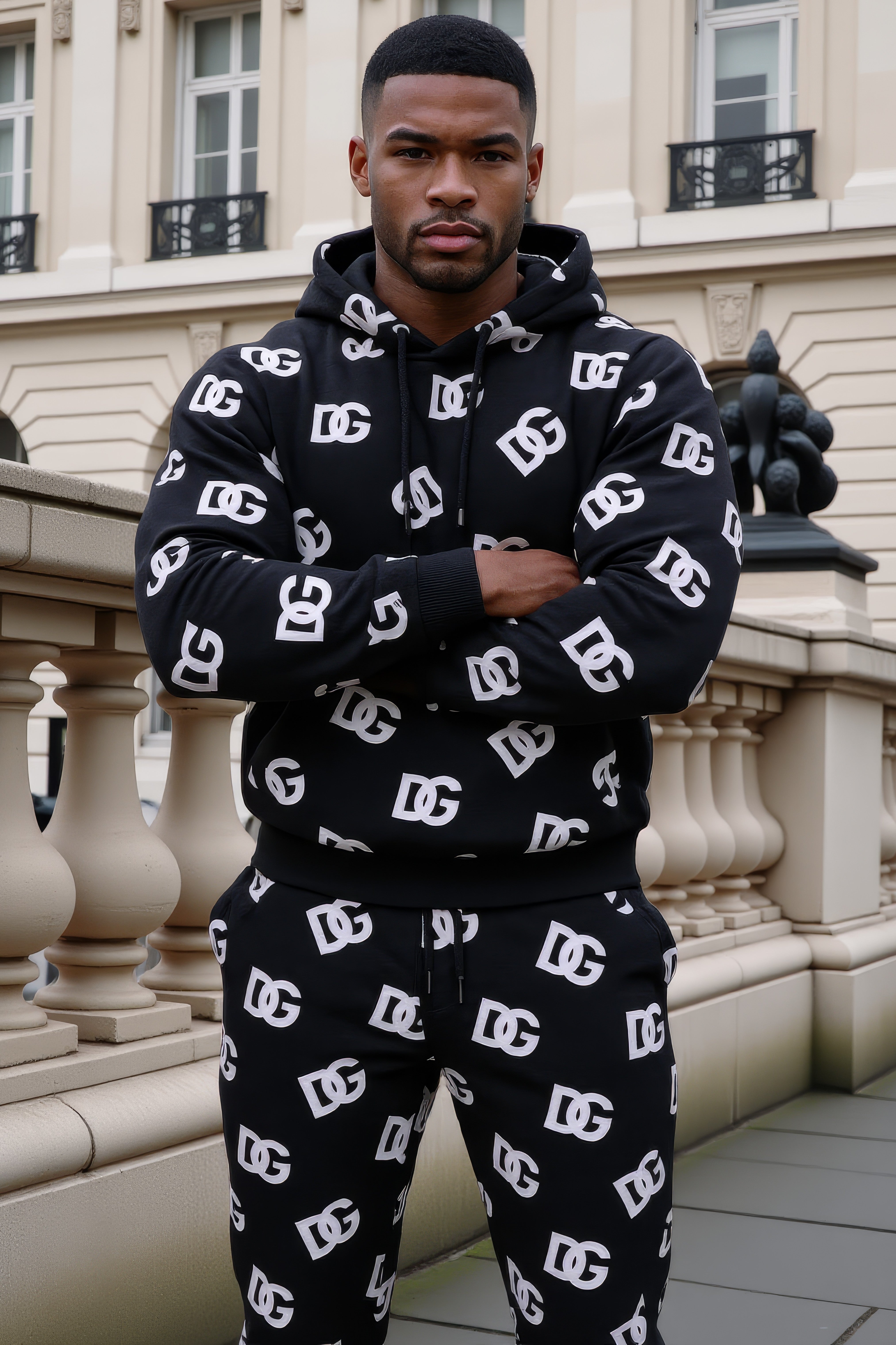 LUXURY HUB DOLCE AND GABBANA ALL OVER LOGO HOODIE