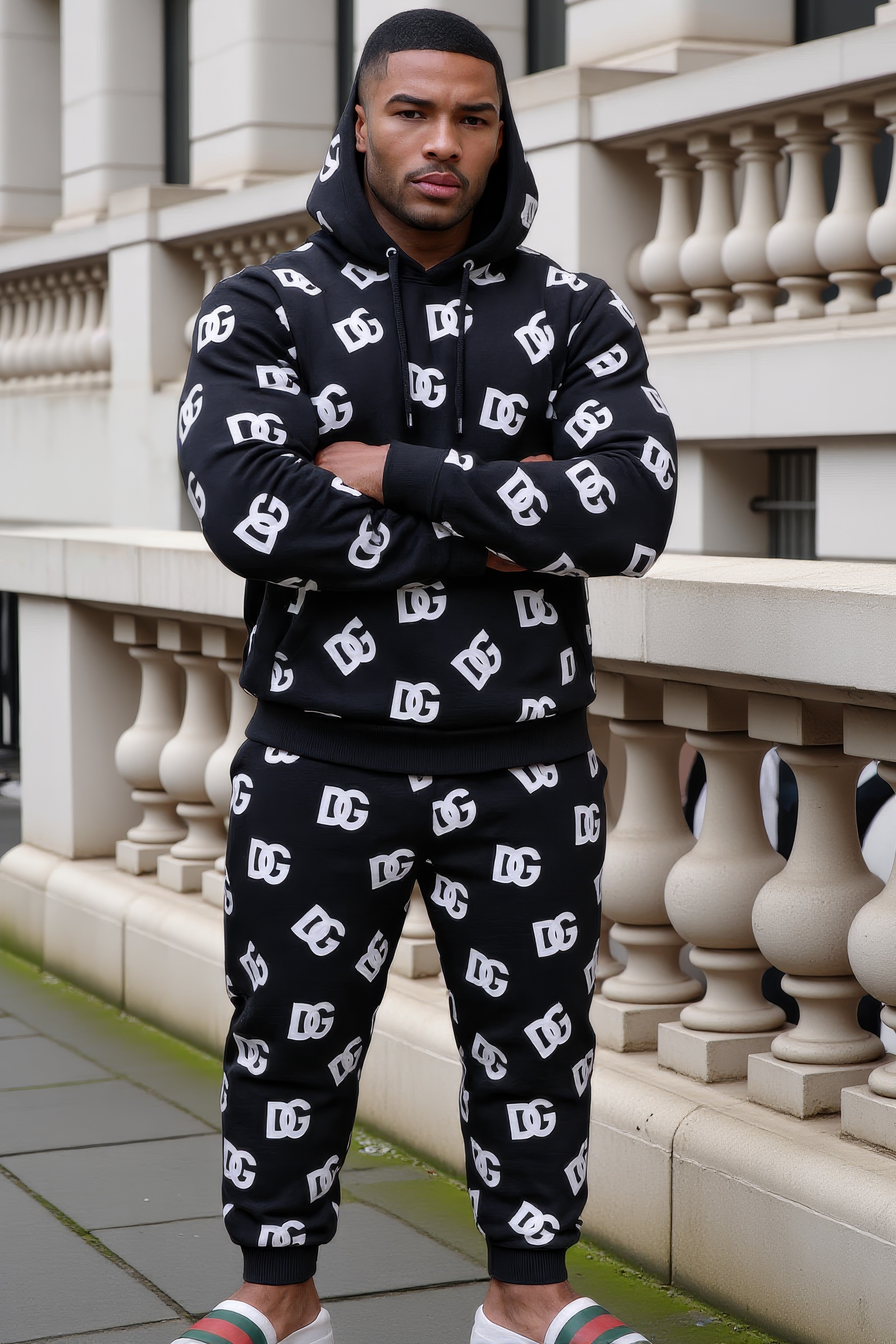 LUXURY HUB DOLCE AND GABBANA ALL OVER LOGO HOODIE