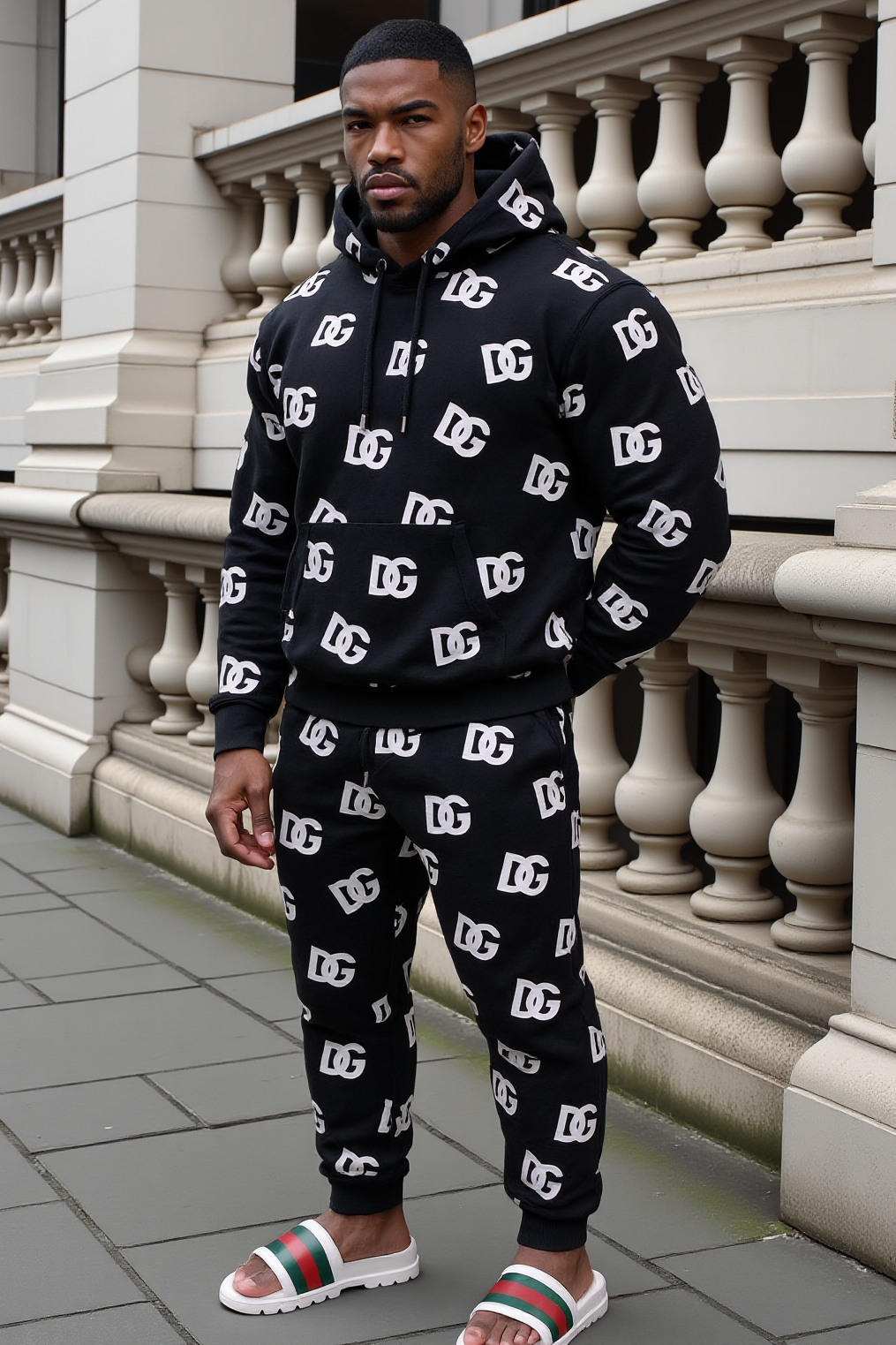 LUXURY HUB DOLCE AND GABBANA ALL OVER LOGO HOODIE