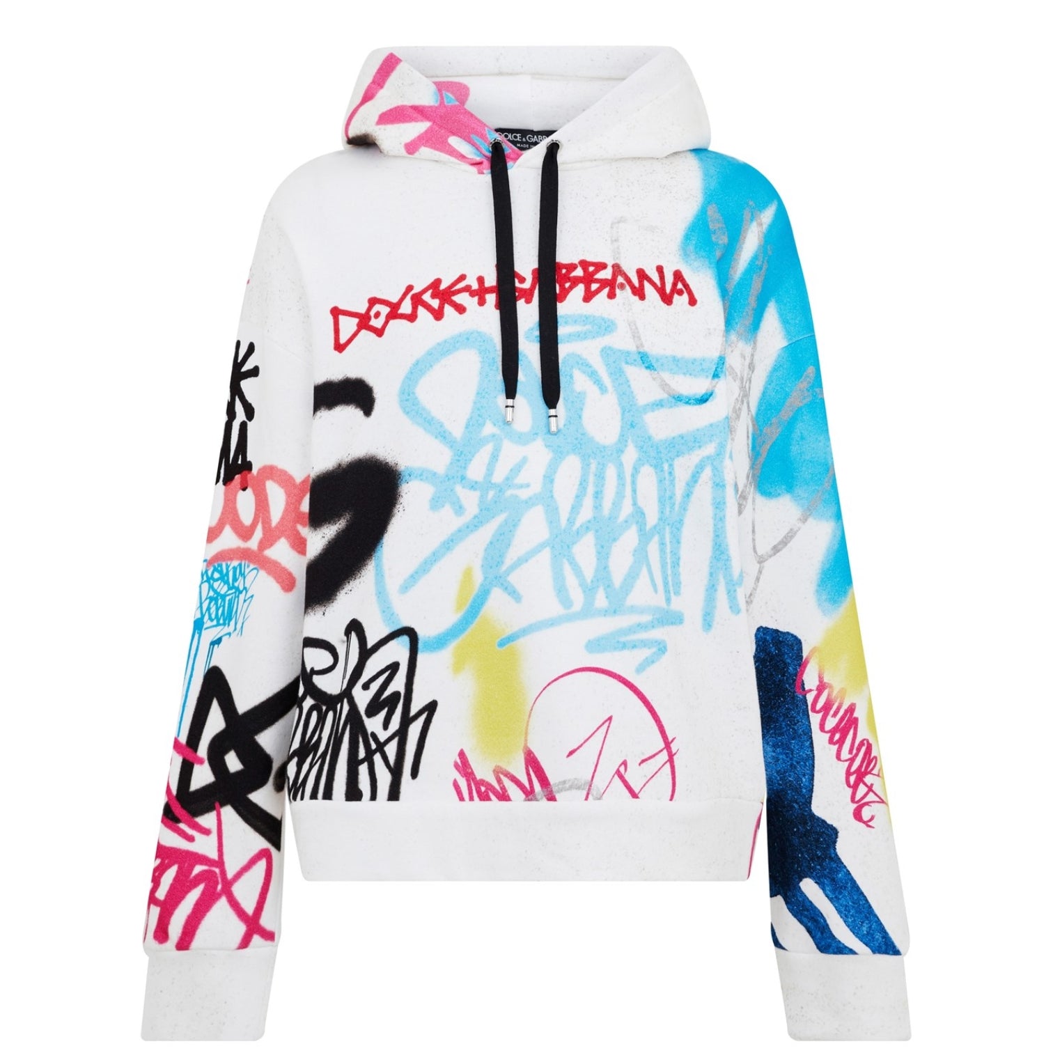 LUXURY HUB DOLCE AND GABBANA SPRAY GRAFFITI LOGO HOODIE