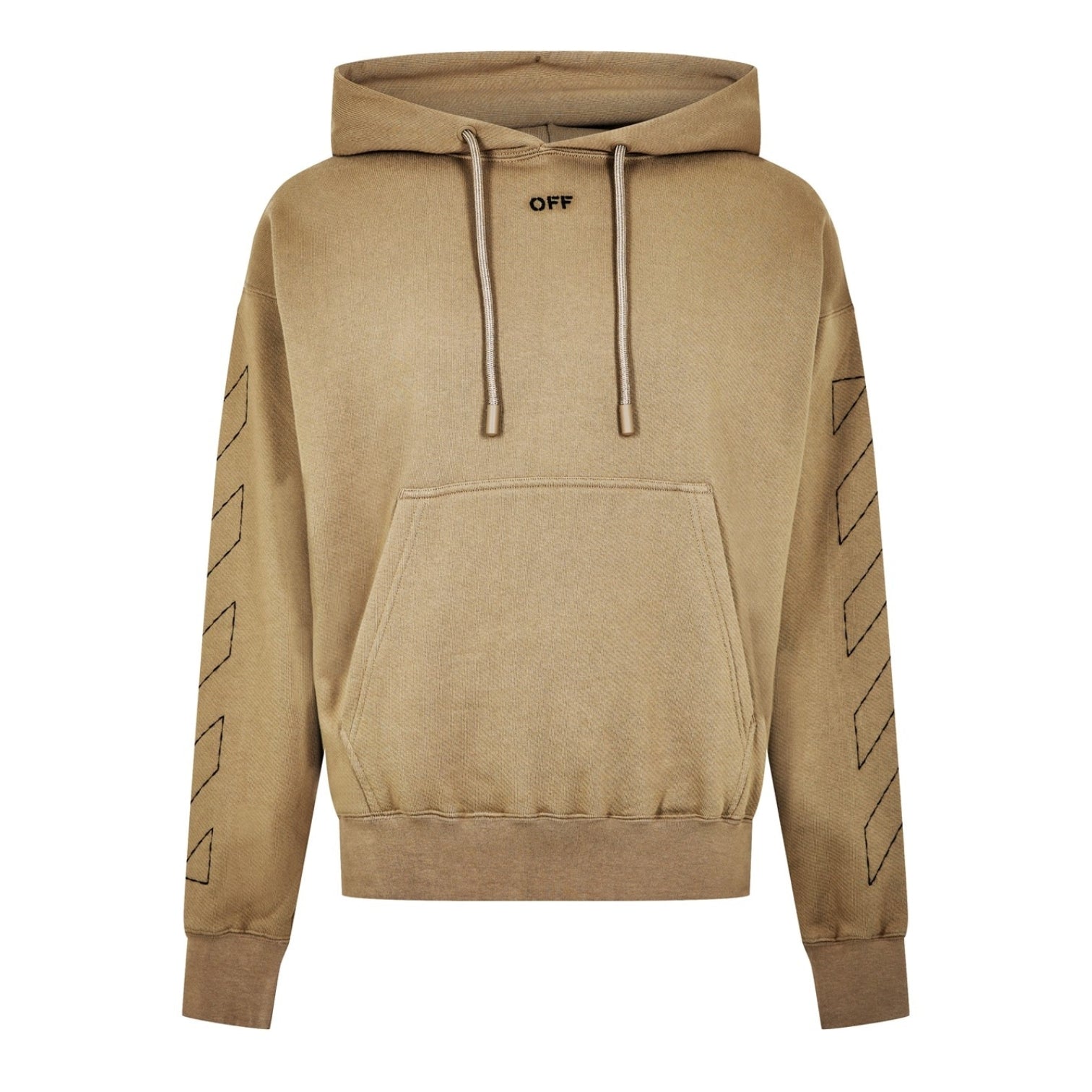 LUXURY HUB OFF WHITE OFF-STITCH COTTON HOODIE