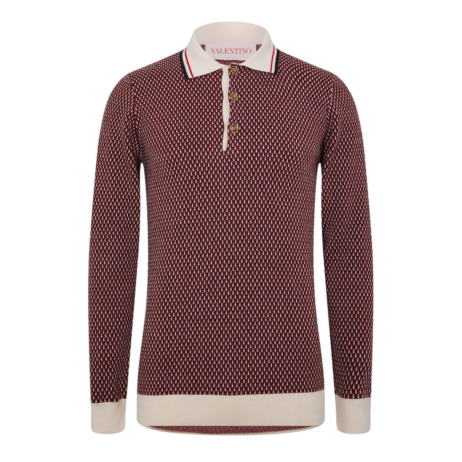 LUXURY HUB VALENTINO GARAVANI KNITTED POLO SHIRT