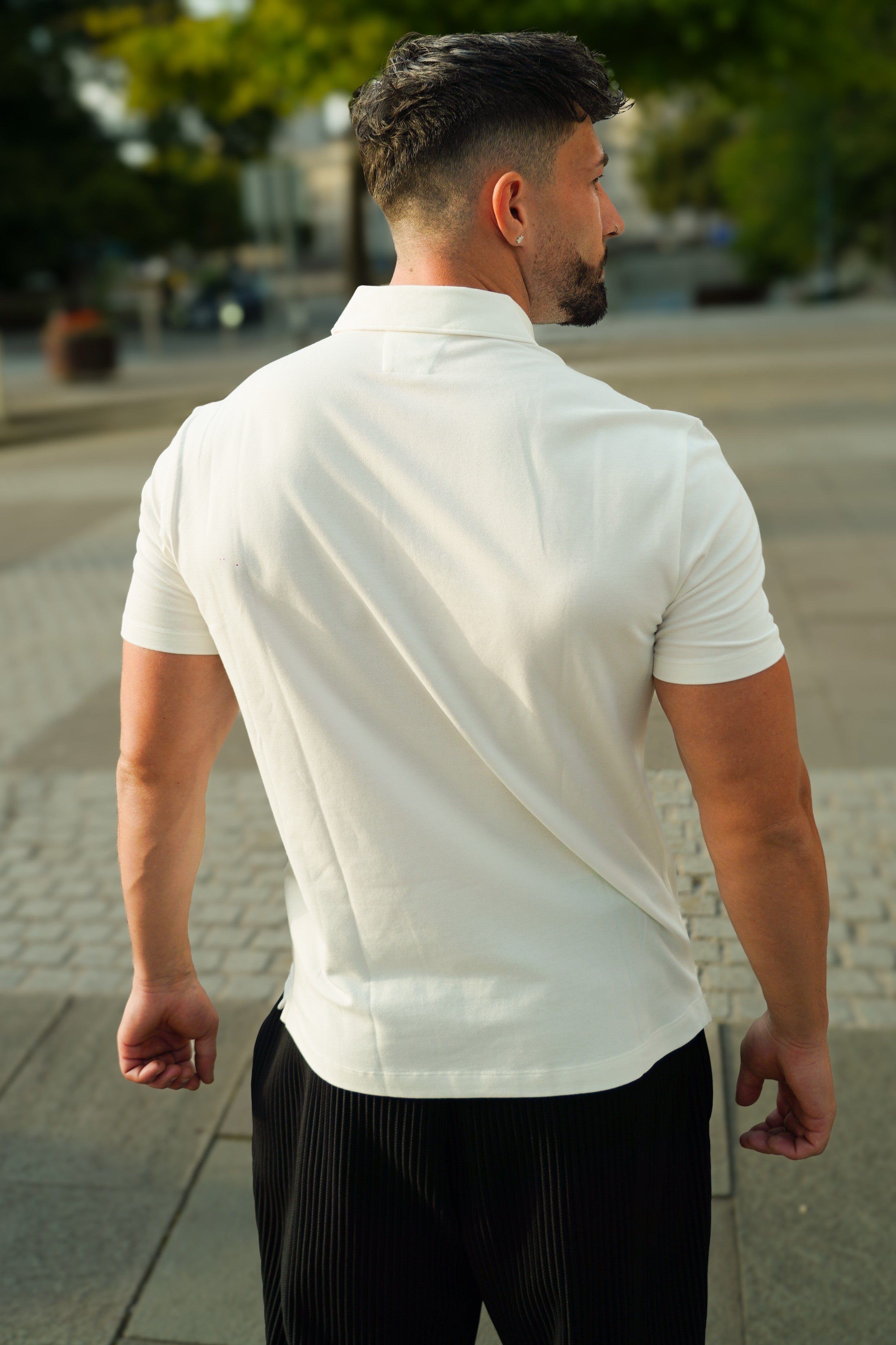LUXURY HUB CP COMPANY SHORT SLEEVE LOGO PATCH POLO SHIRT
