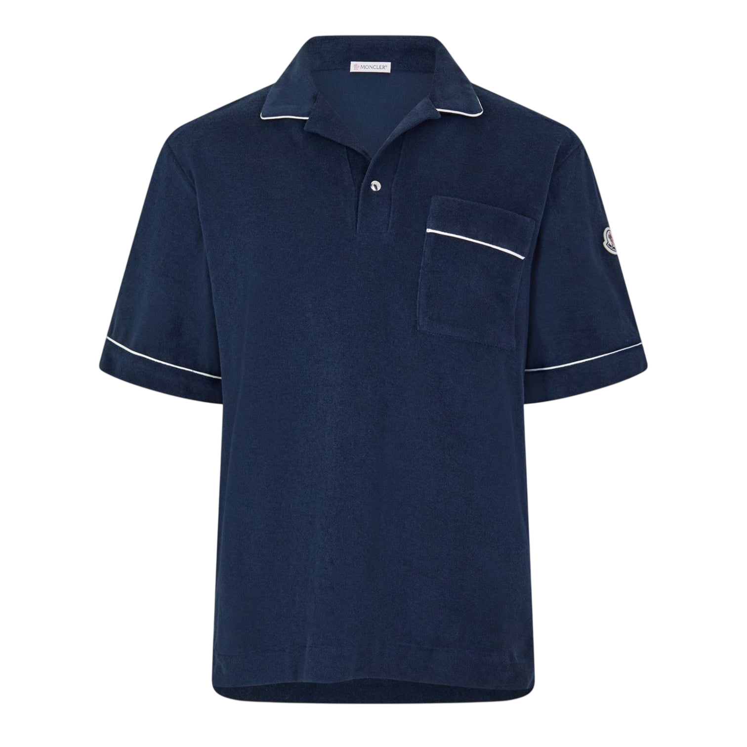 LUXURY HUB MONCLER MEN'S TOWEL TEXTURED SHORT SLEEVE POLO SHIRT