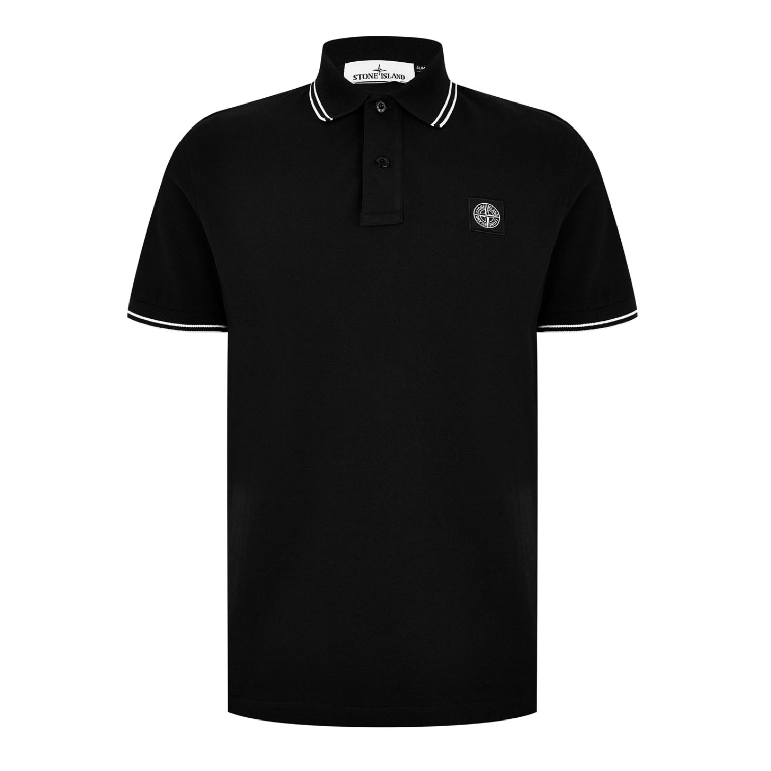 LUXURY HUB STONE ISLAND TIPPED BADGE LOGO POLO SHIRT