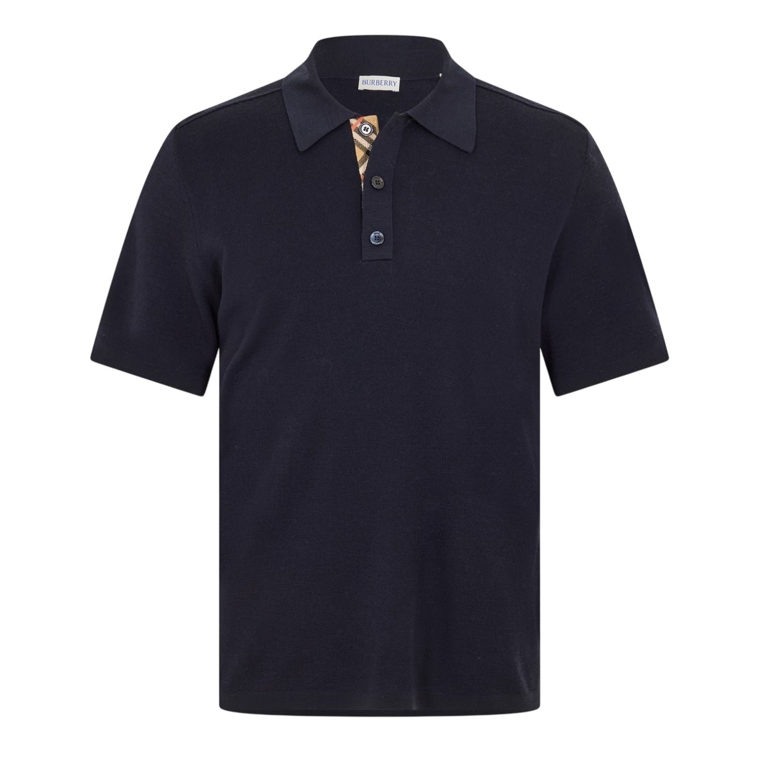LUXURY HUB BURBERRY MEN'S BURB KNITTED SHORT SLEEVE POLO SHIRT