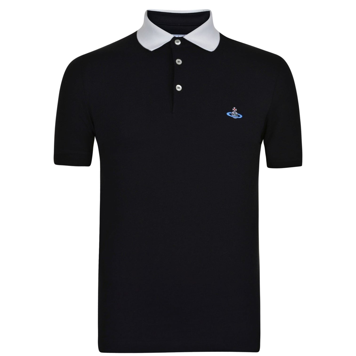 LUXURY HUB VIVIENNE WESTWOOD CONTRASTING COLLAR POLO SHIRT