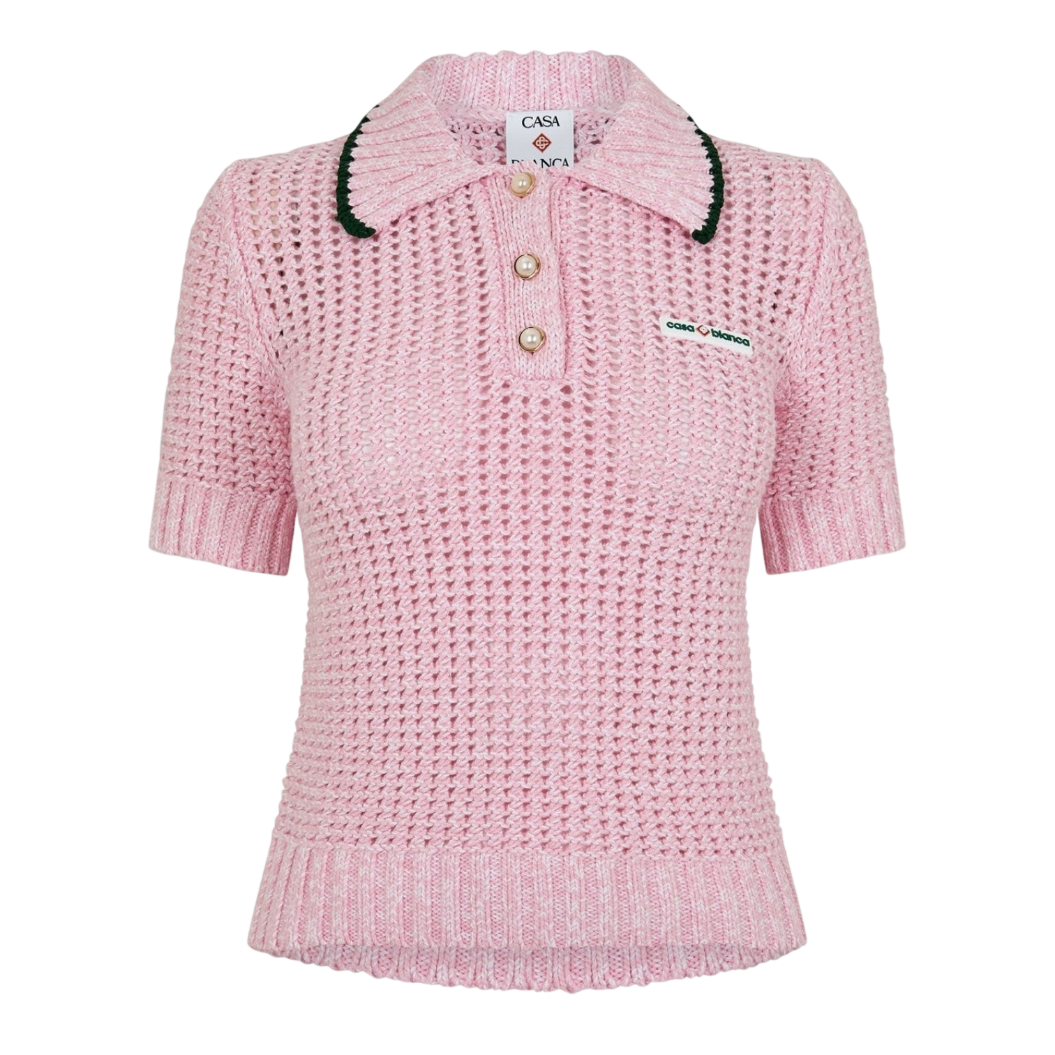 LUXURY HUB CASABLANCA WOMEN'S CASA SHORT-SLEEVE POLO SHIRT