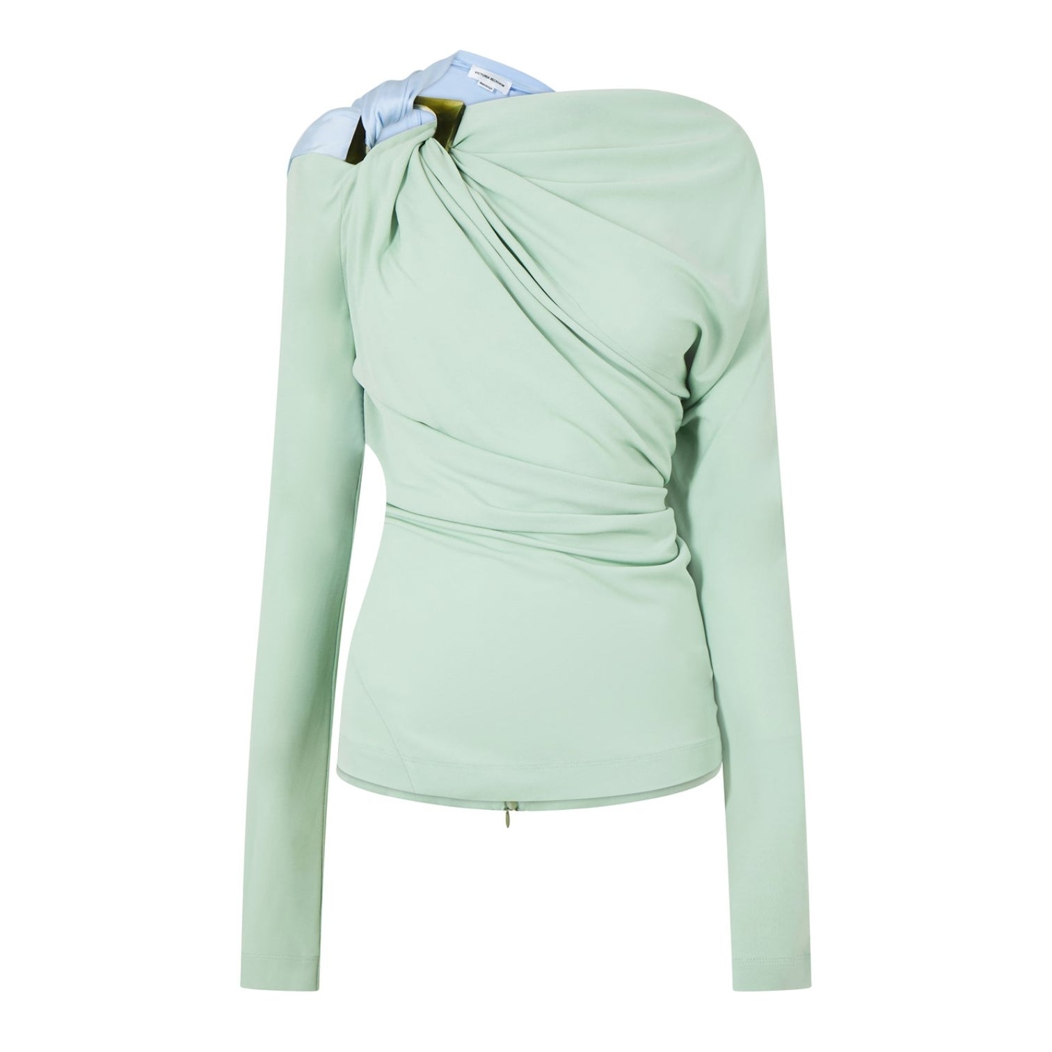 LUXURY HUB VICTORIA BECKHAM DRAPE LONG SLEEVE TOP