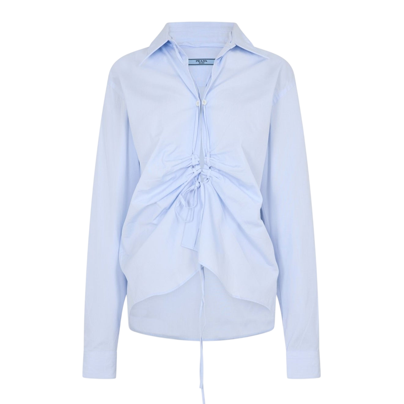 LUXURY HUB PRADA WOMEN'S LONG-SLEEVE TIE BLOUSE