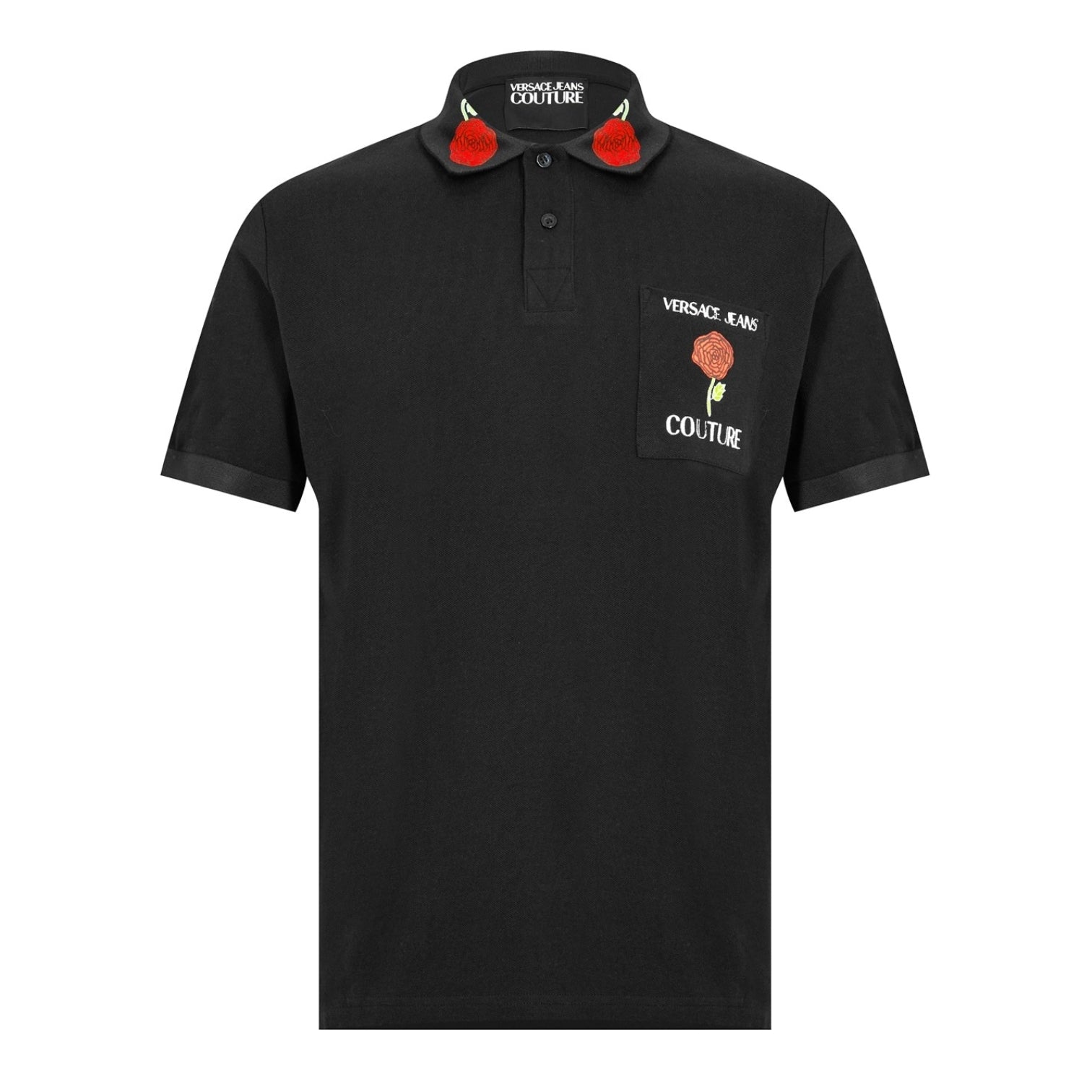 LUXURY HUB VERSACE JEANS COUTURE ROSE POLO SHIRT