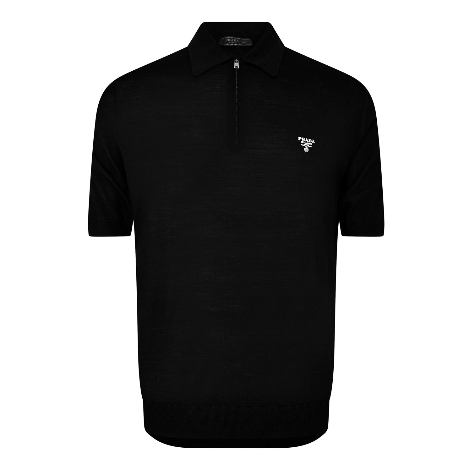 LUXURY HUB PRADA ZIPPED KNIT POLO SHIRT