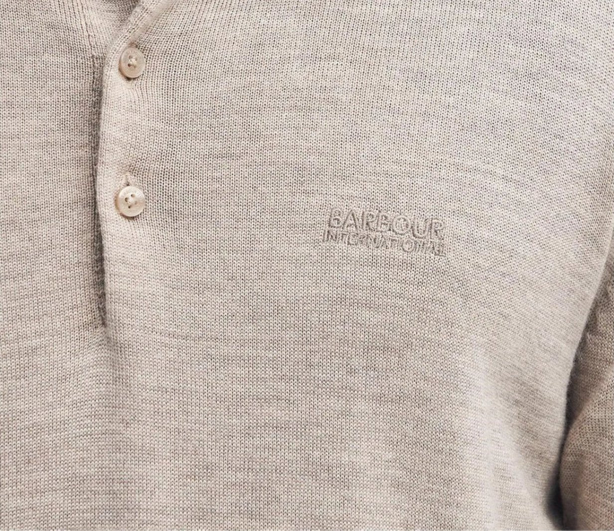 LUXURY HUB BARBOUR INTERNATIONAL MERLIN MERINO POLO JUMPER