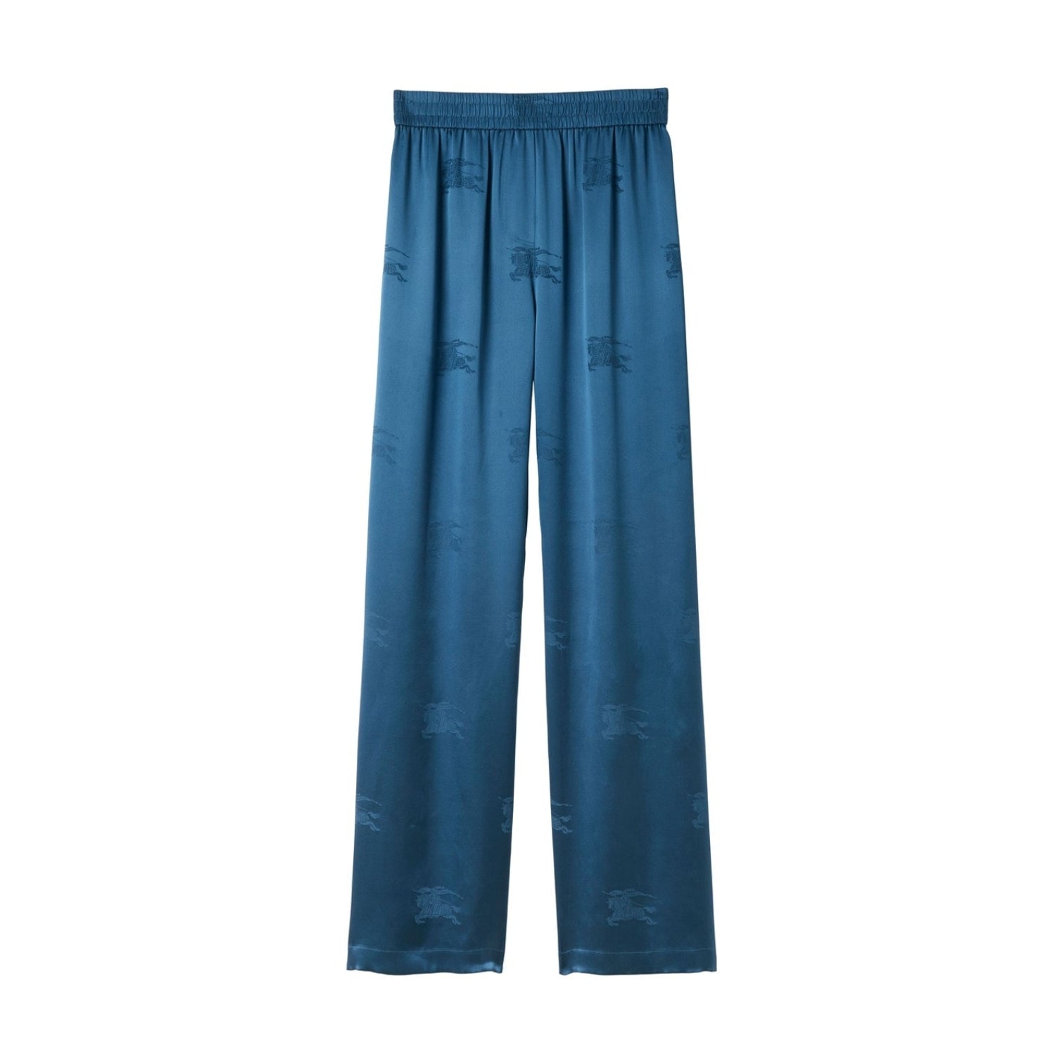 LUXURY HUB BURBERRY LOGO-JACQUARD WIDE-LEG SATIN TROUSERS