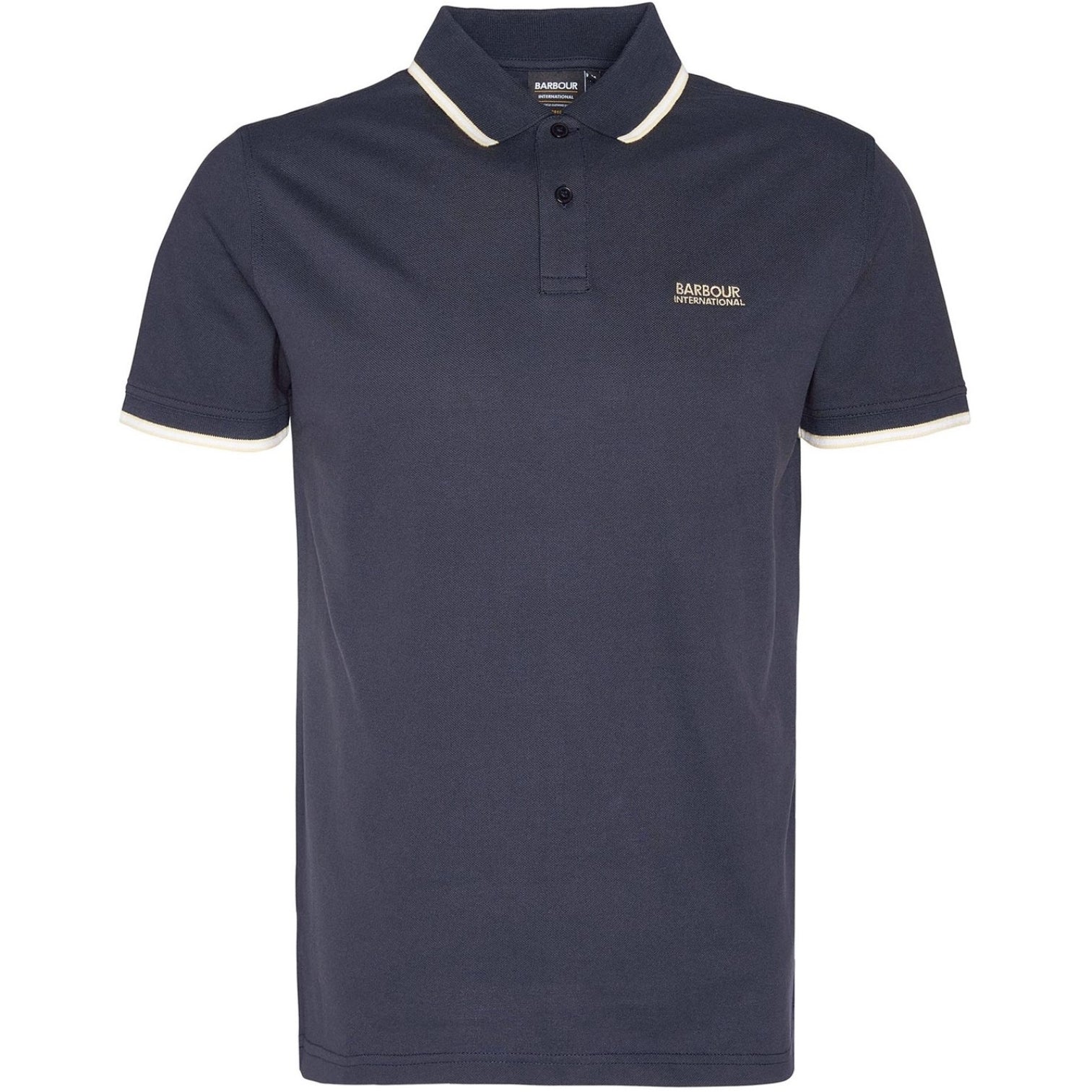 LUXURY HUB BARBOUR INTERNATIONAL EVAN TIPPED SHORT SLEEVED POLO SHIRT