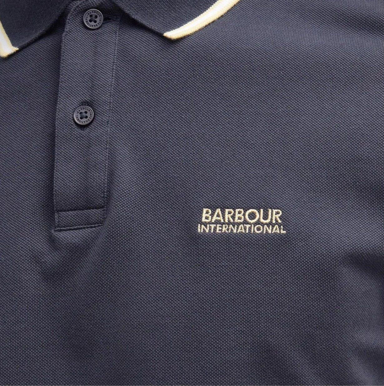 LUXURY HUB BARBOUR INTERNATIONAL EVAN TIPPED SHORT SLEEVED POLO SHIRT