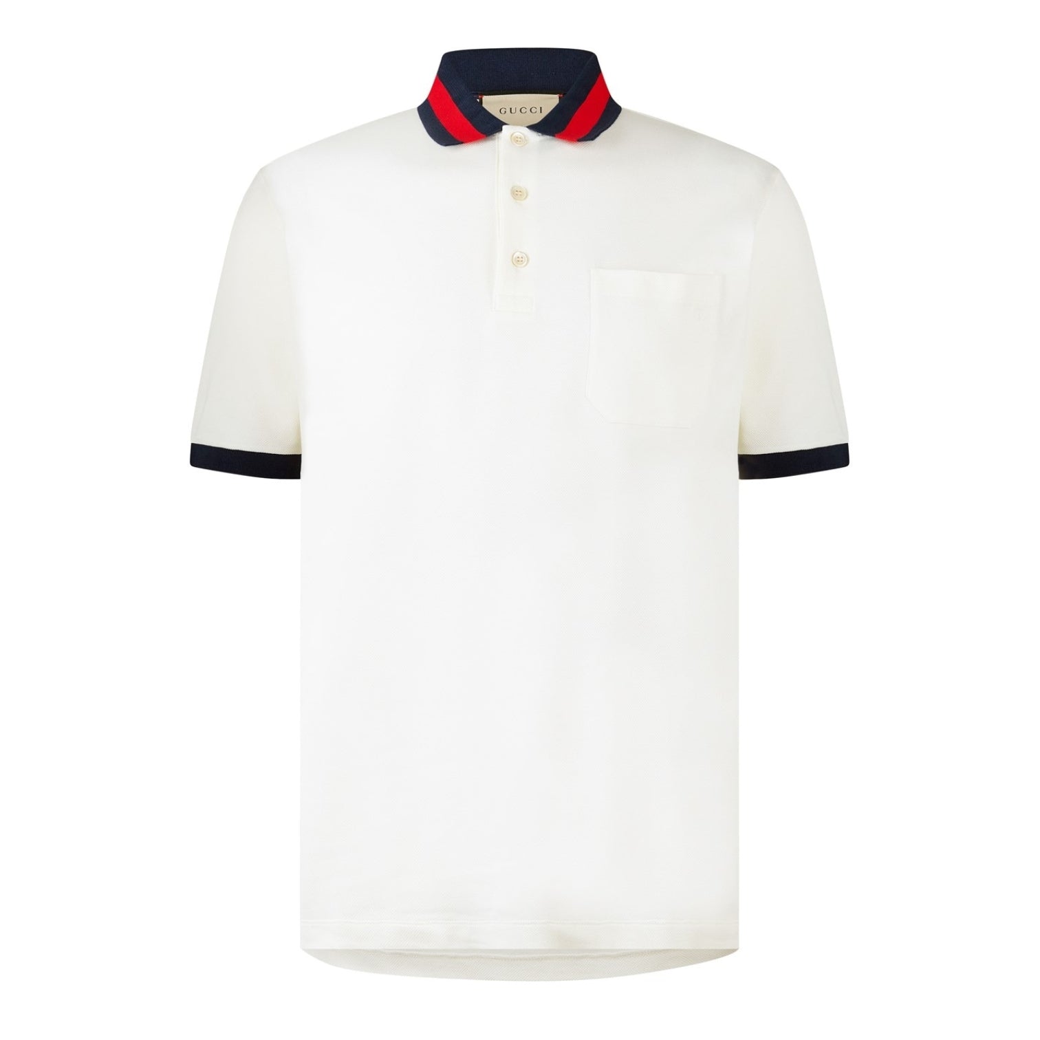 LUXURY HUB GUCCI WEB COLLAR POLO SHIRT