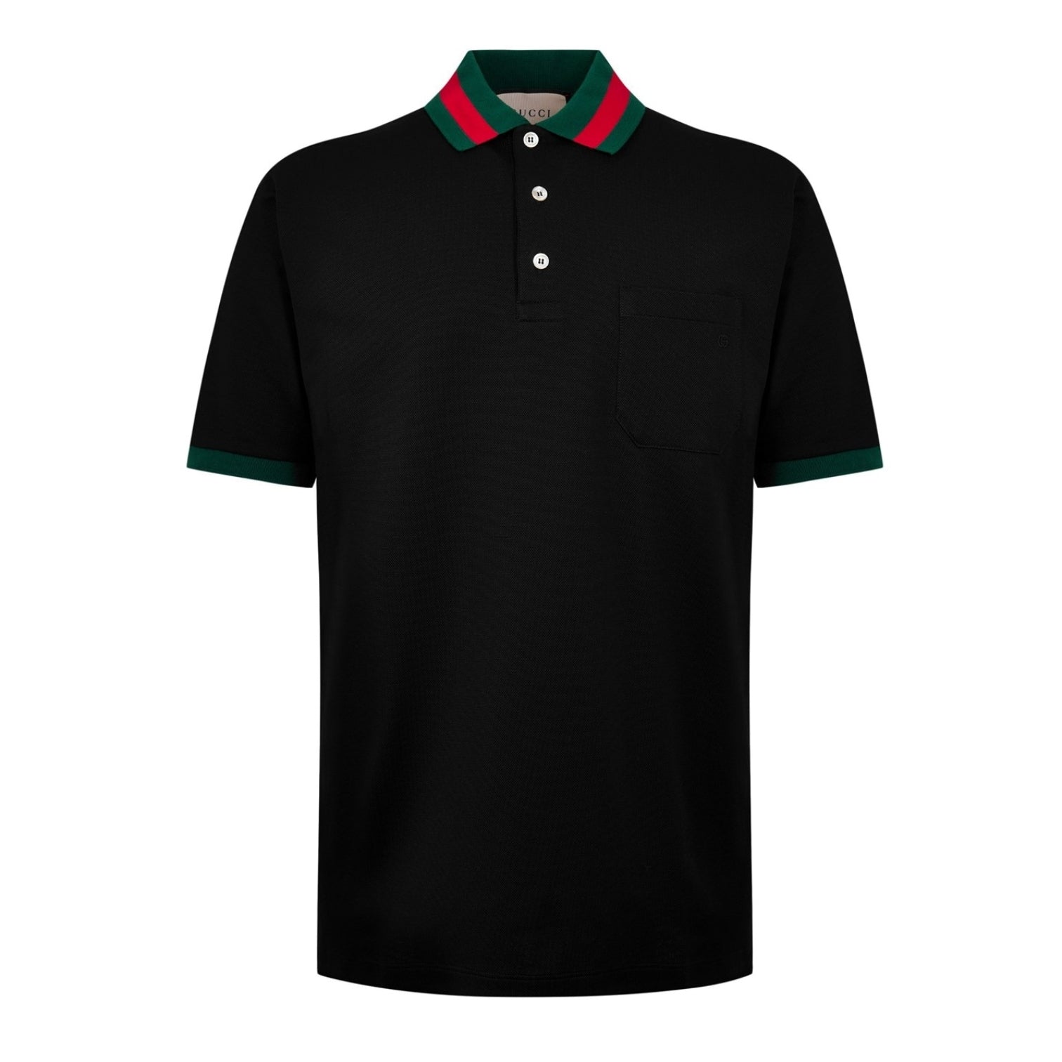 LUXURY HUB GUCCI WEB COLLAR POLO SHIRT