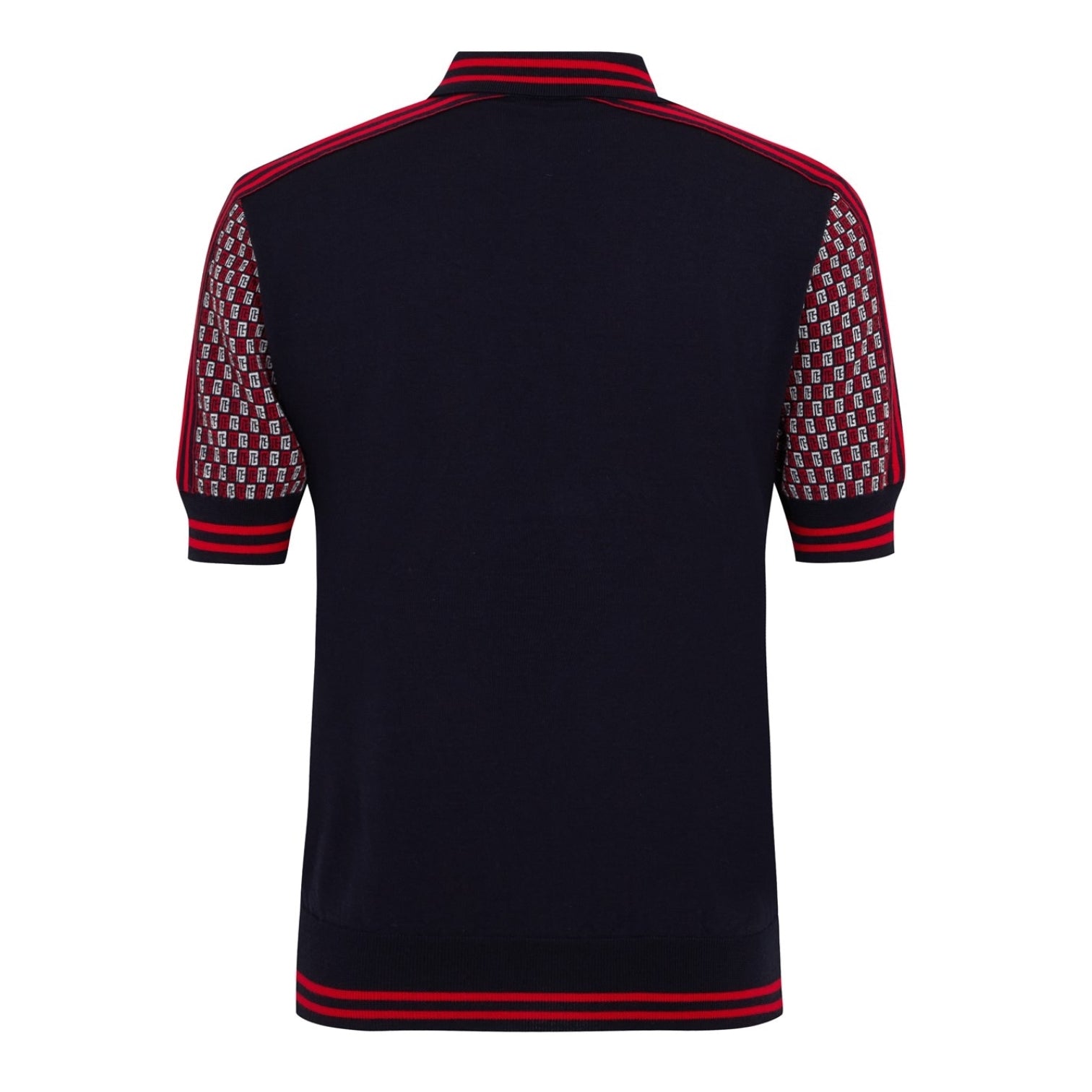 LUXURY HUB BALMAIN CHECK POLO SHIRT