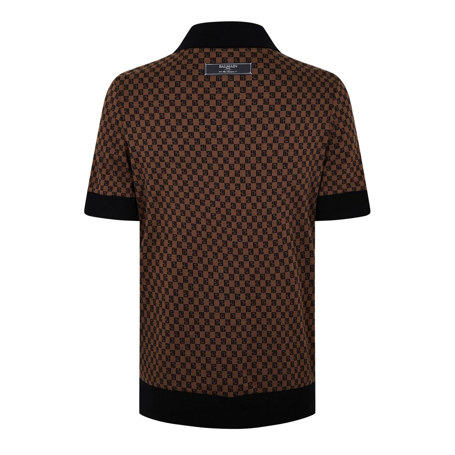 LUXURY HUB BALMAIN MONOGRAMMED POLO SHIRT