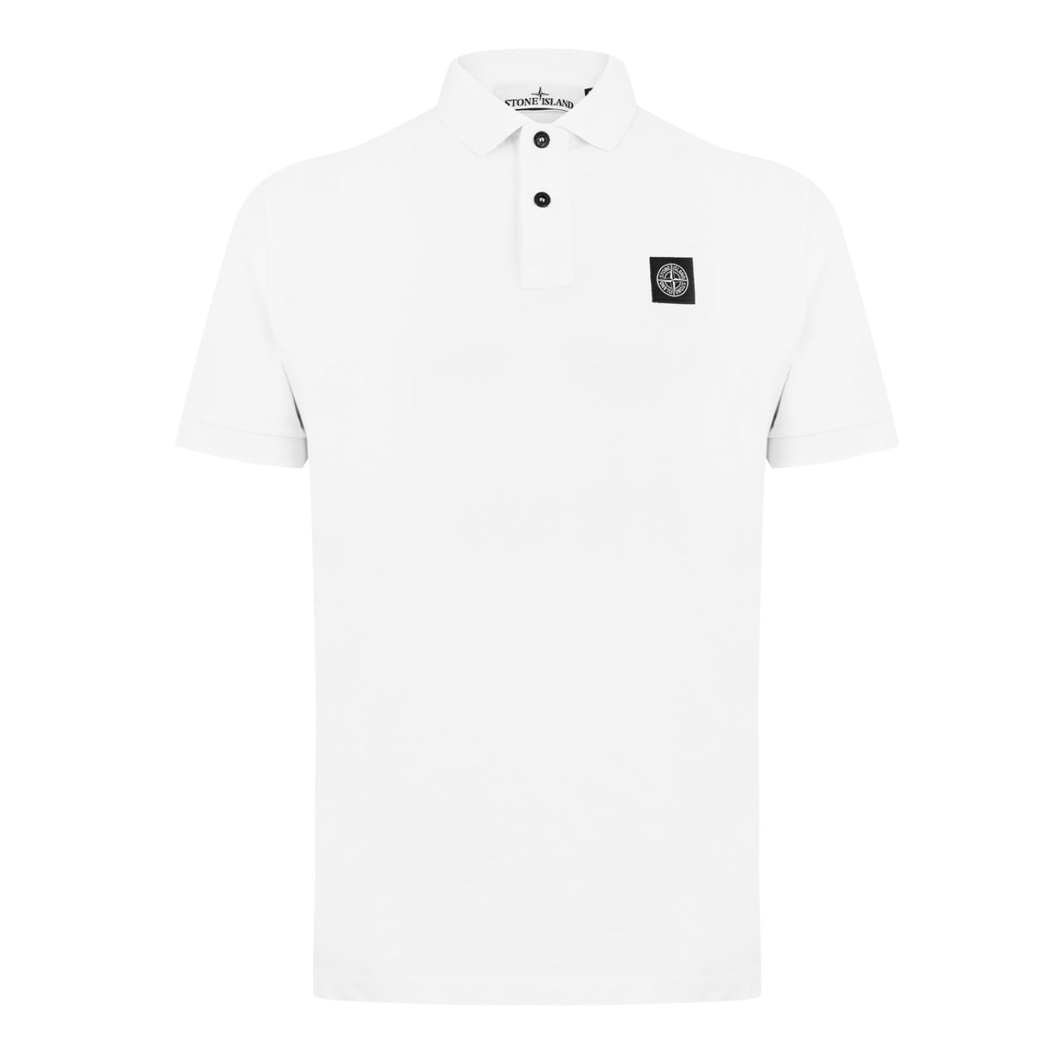 LUXURY HUB STONE ISLAND MEN'S COTTON COMPASS LOGO POLO SHIRT