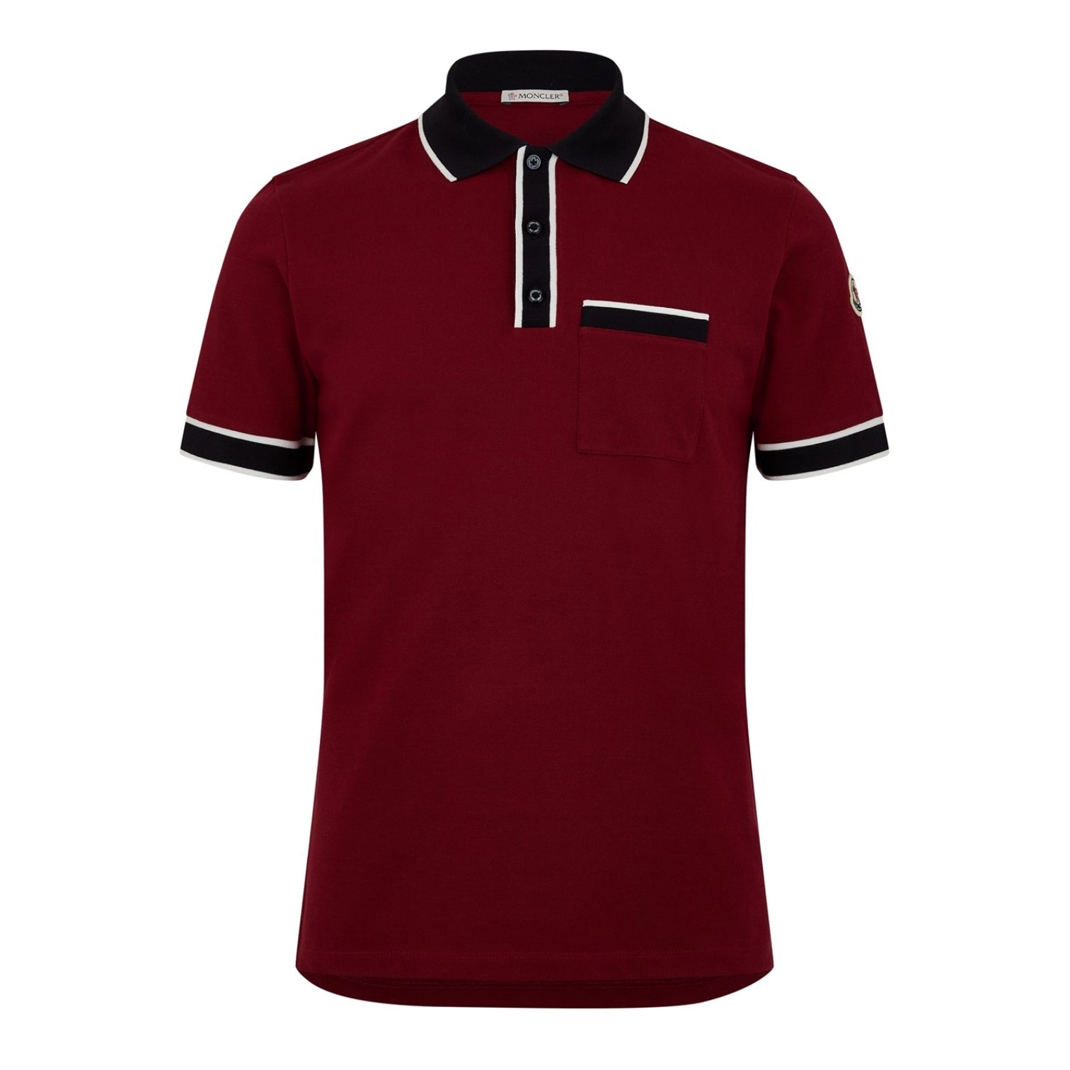 LUXURY HUB MONCLER STRIPED LOGO POLO SHIRT