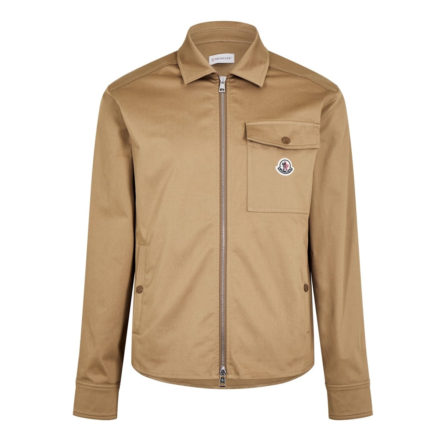 LUXURY HUB MONCLER MEN'S LOGO COTTON ZIP-UP MONCLER OVERSHIRT
